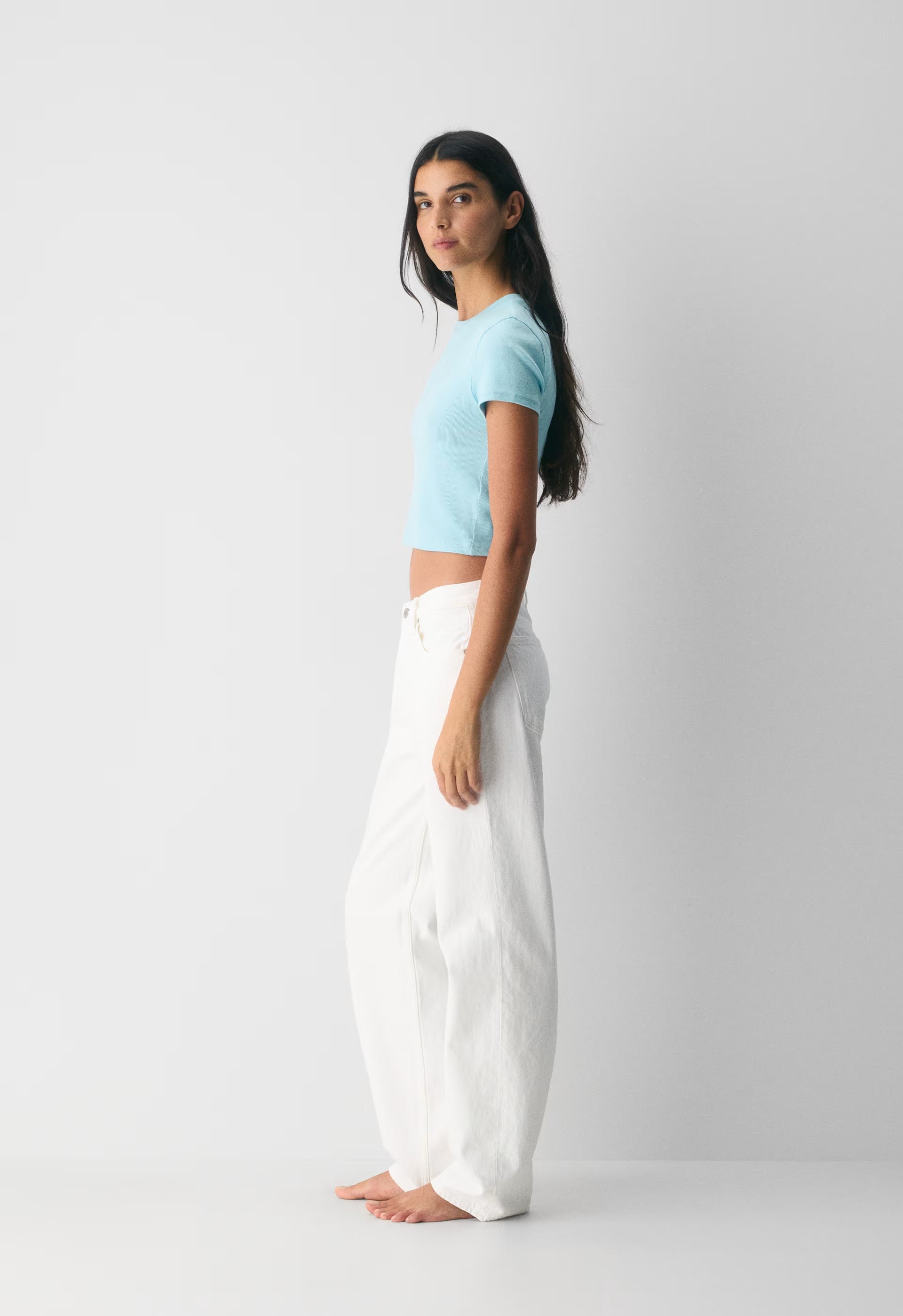 HomeStretch™ Rib Tune Waist T-Shirt - PANORAMA BLUE