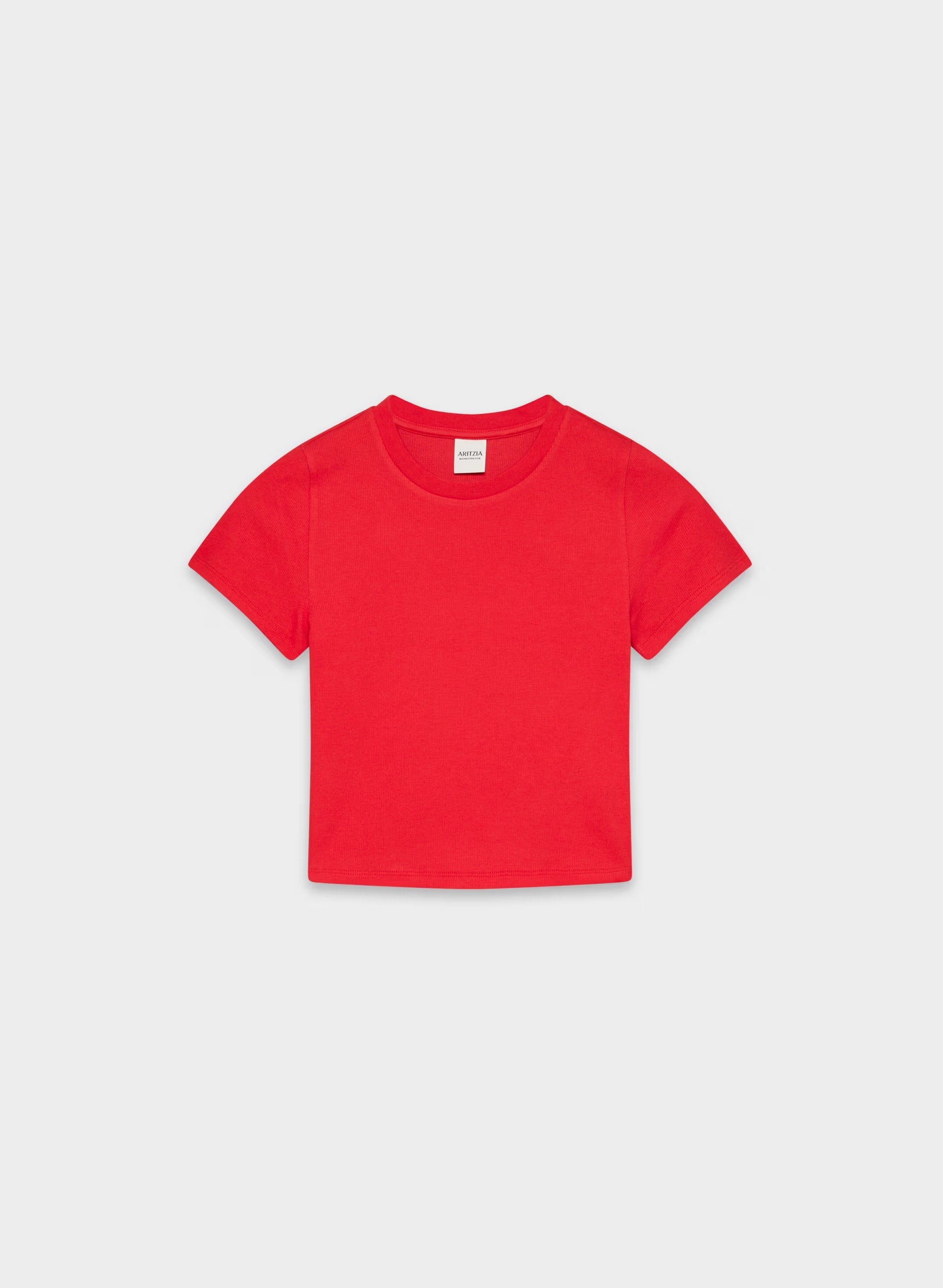 HomeStretch™ Rib Tune Waist T-Shirt - CHERRYBOMB RED