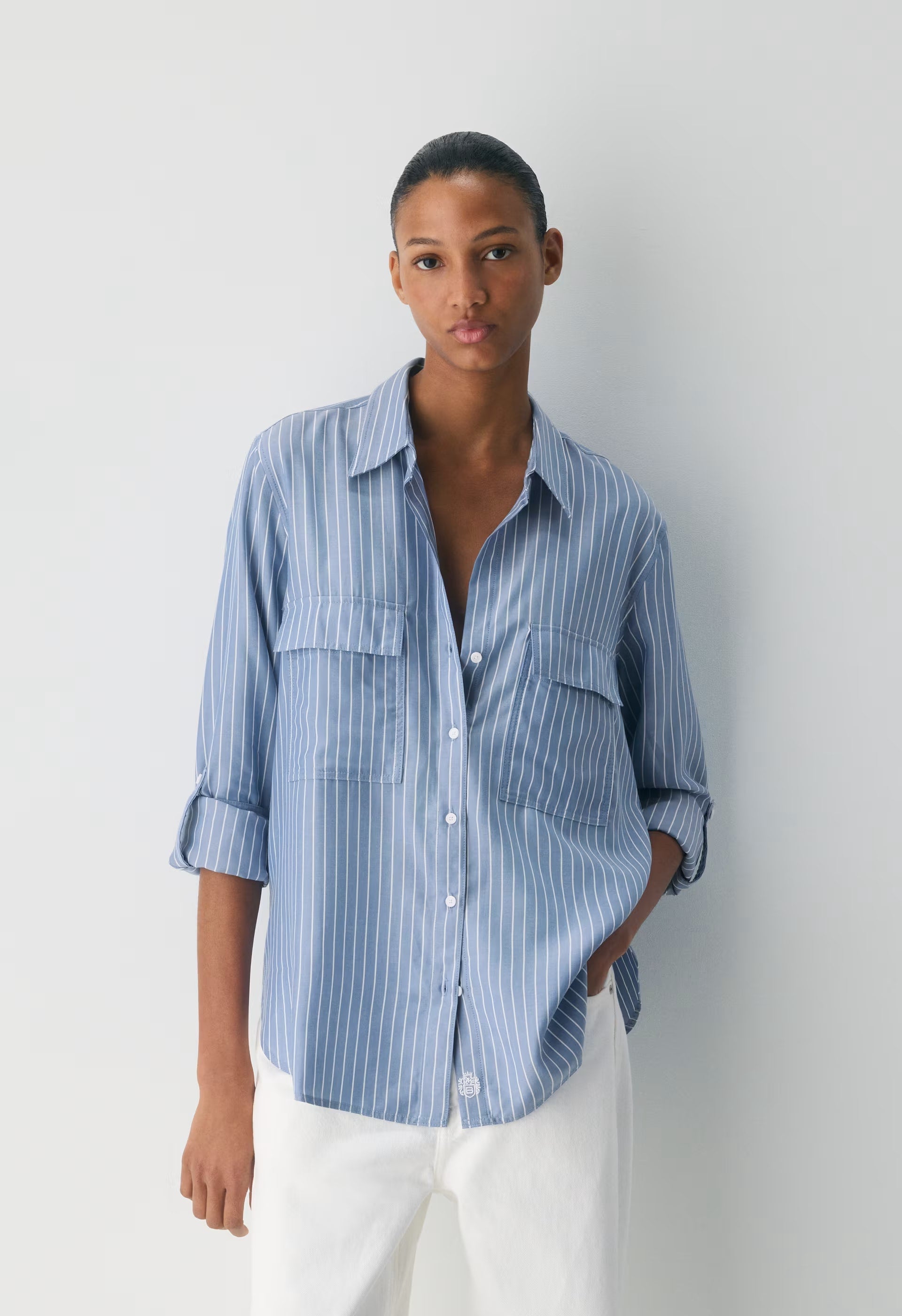 Utility Shirt - MTCHL STRP FR BLU/WT
