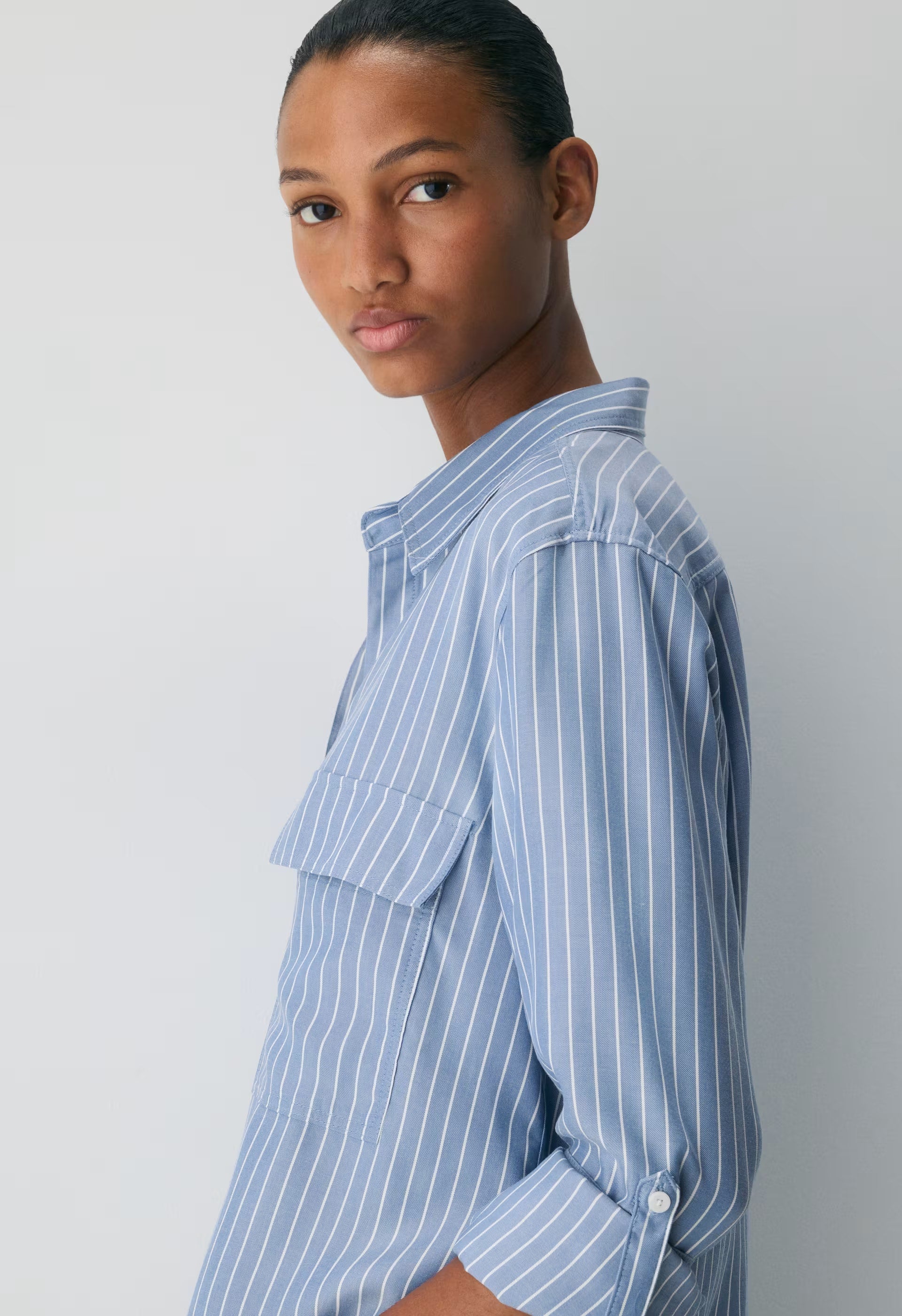 Utility Shirt - MTCHL STRP FR BLU/WT