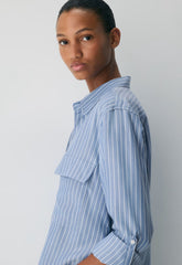 Utility Shirt - MTCHL STRP FR BLU/WT