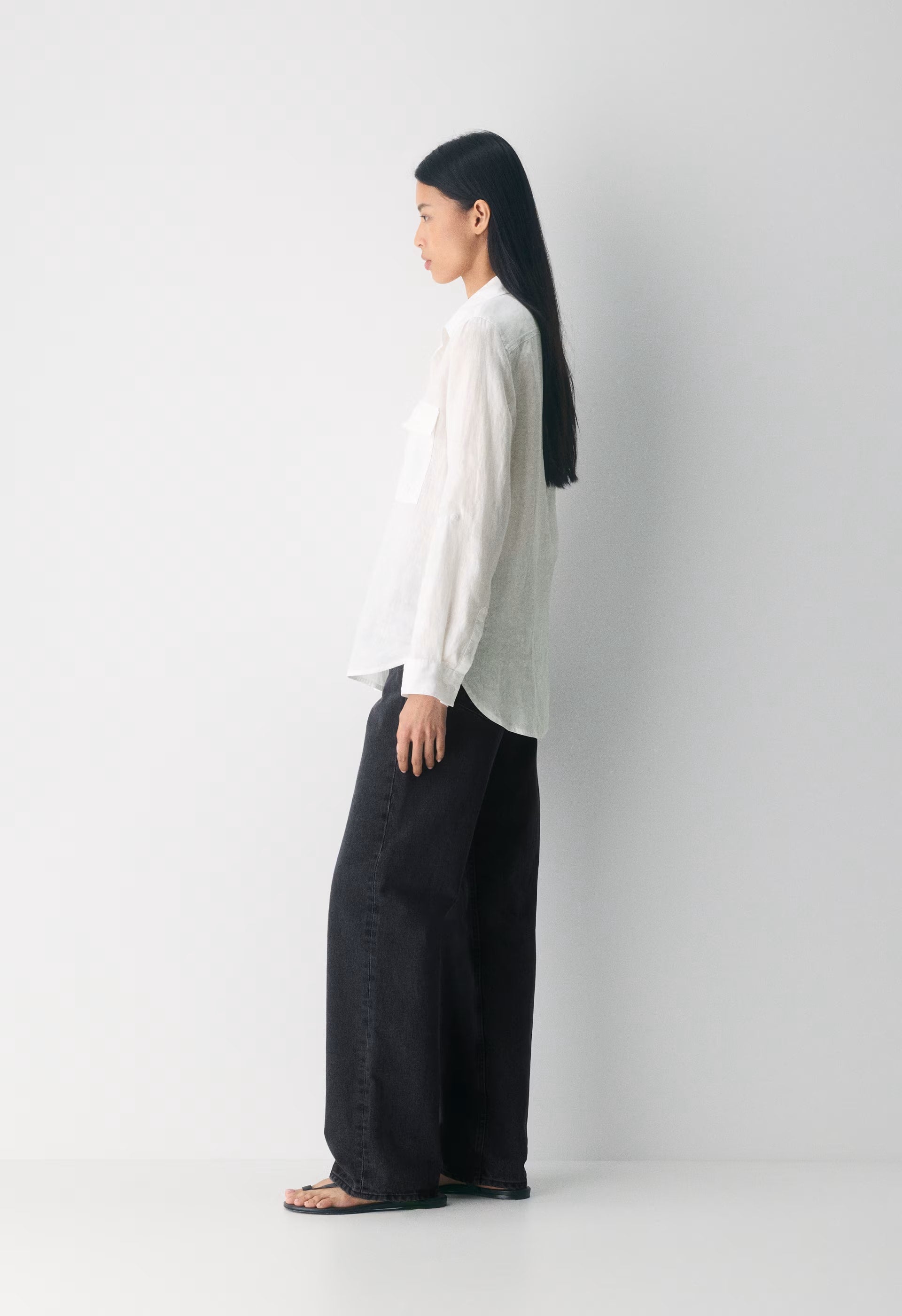 Utility Linen Shirt - WHITE