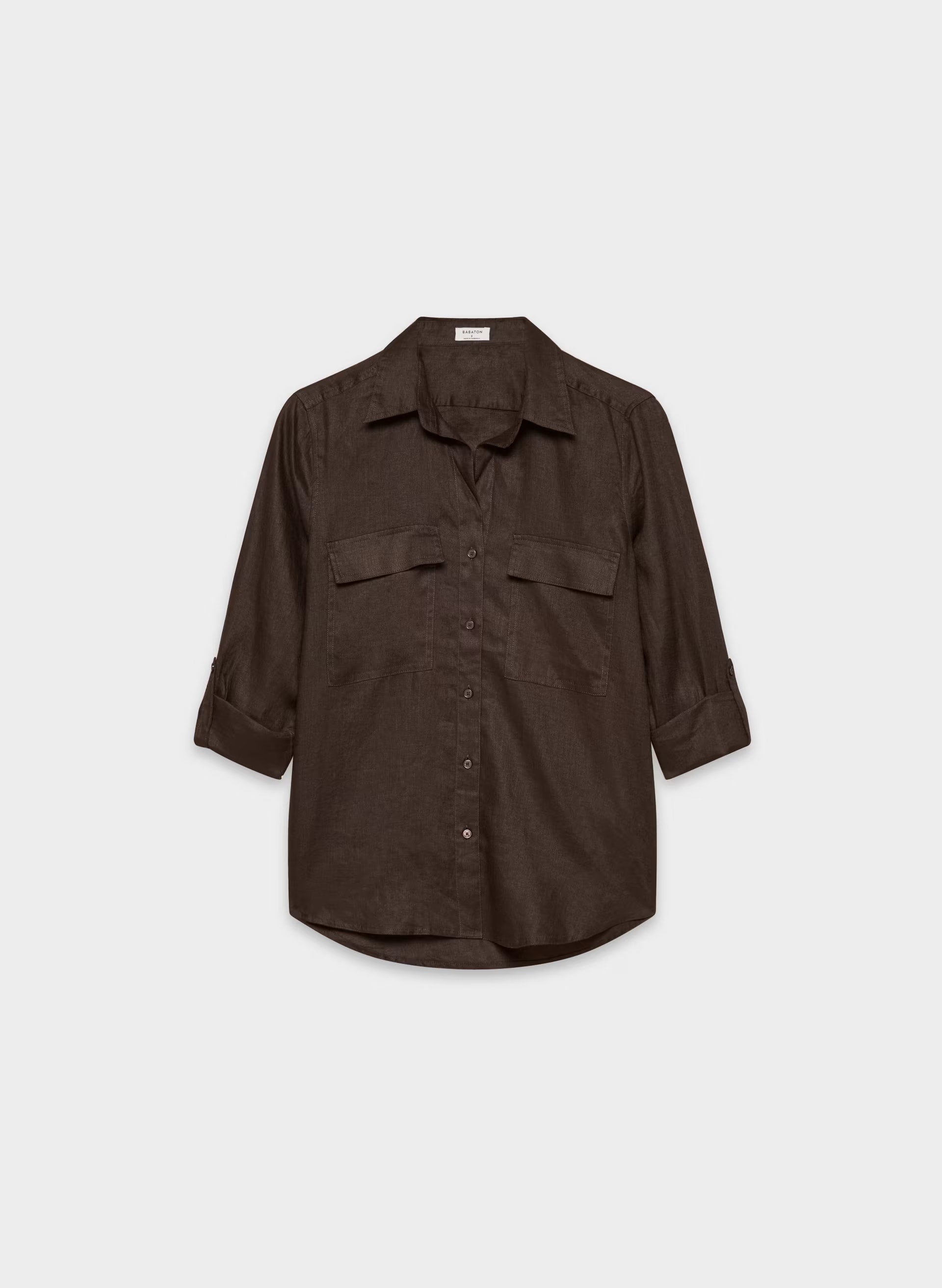 Utility Linen Shirt - RICH MOCHA BROWN