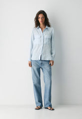 Utility Linen Shirt - MIDDAY BLUE