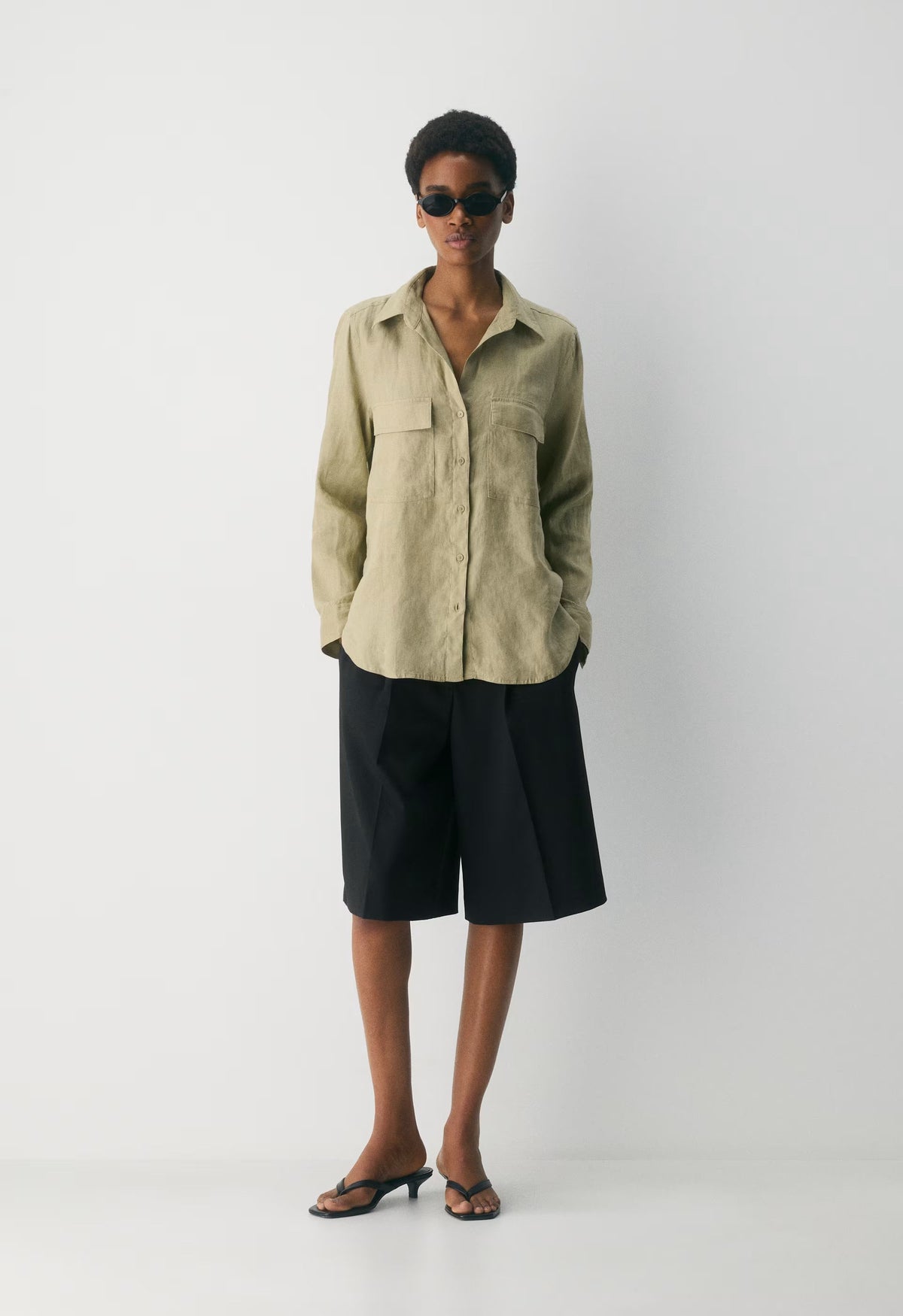 Utility Linen Shirt - MARTINI OLIVE