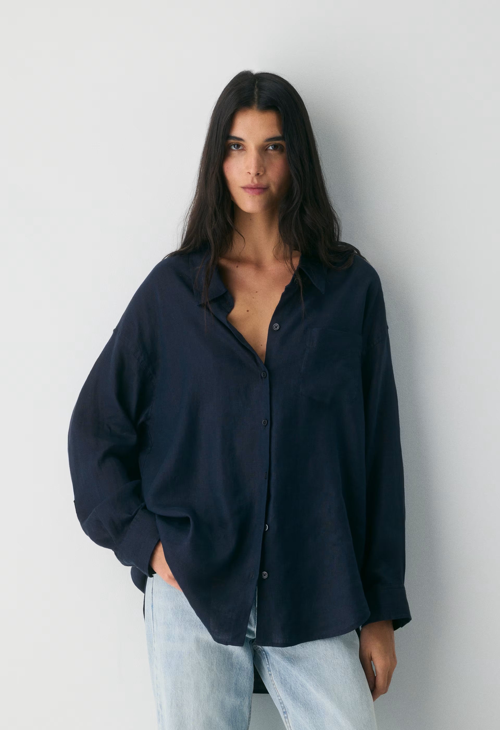 Reminisce Relaxed Linen Shirt - ADMIRAL