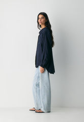 Reminisce Relaxed Linen Shirt - ADMIRAL