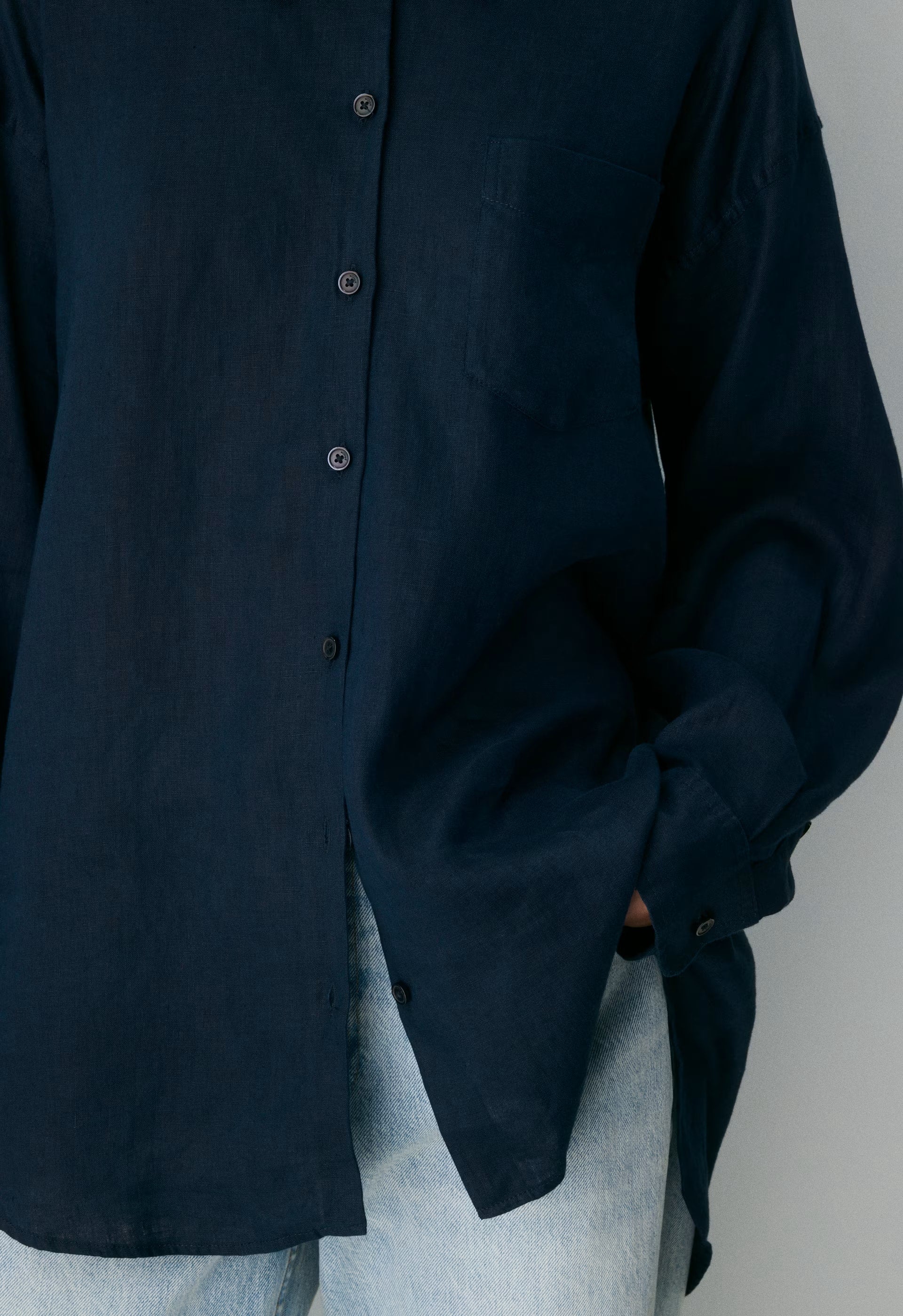 Reminisce Relaxed Linen Shirt - ADMIRAL