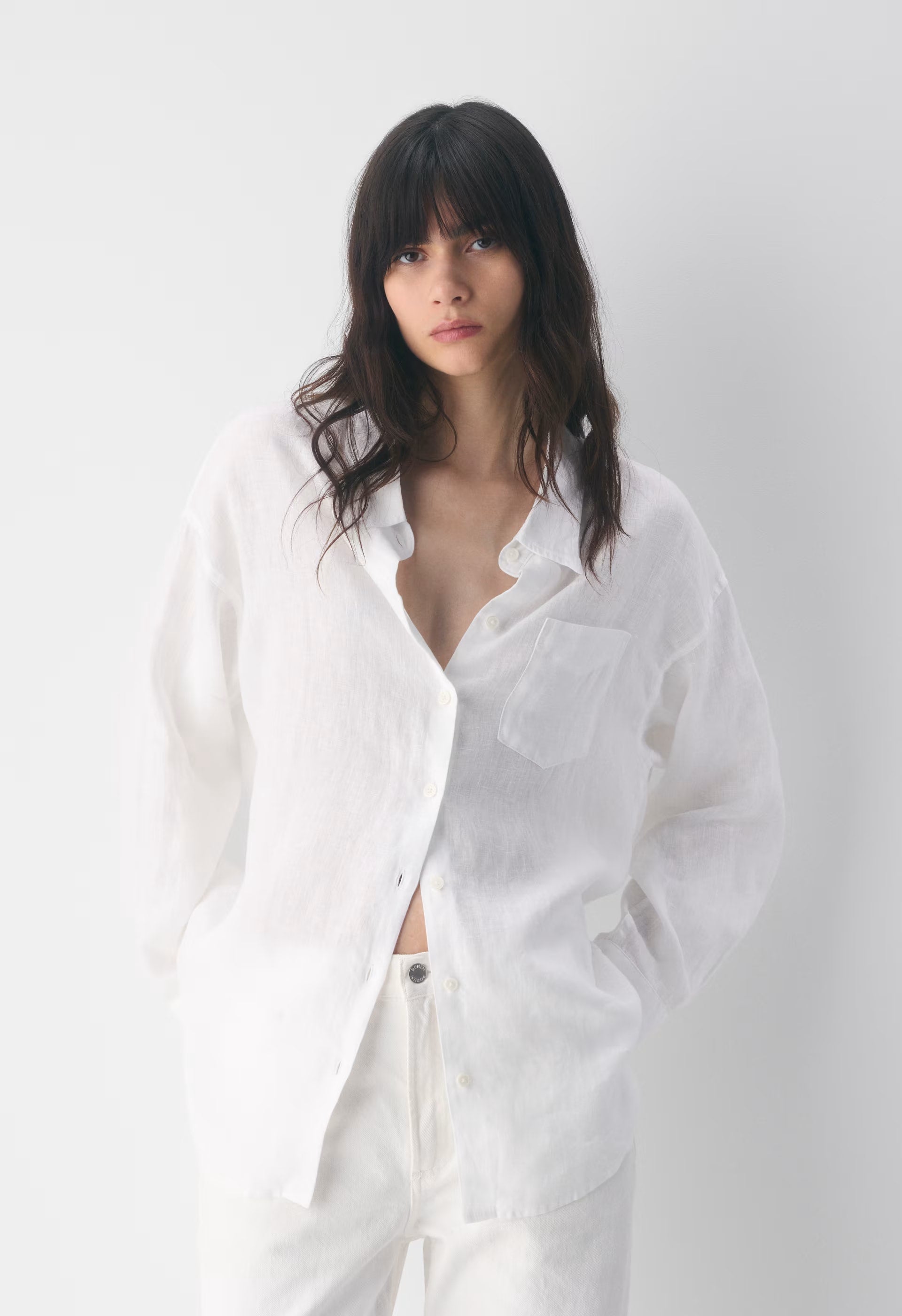 Reminisce Relaxed Linen Shirt - WHITE