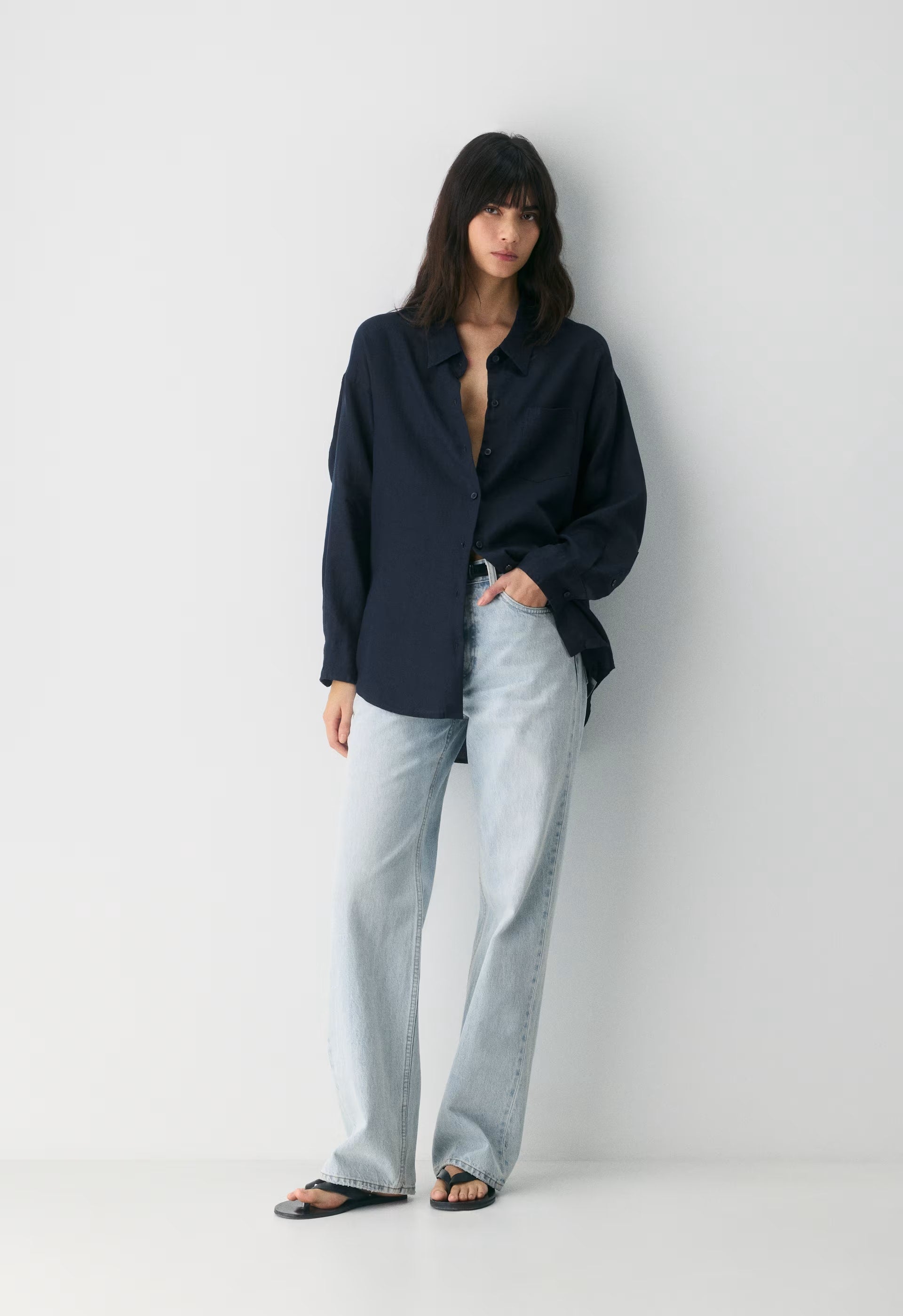 Reminisce Relaxed Linen Shirt - DARK NIGHT NAVY