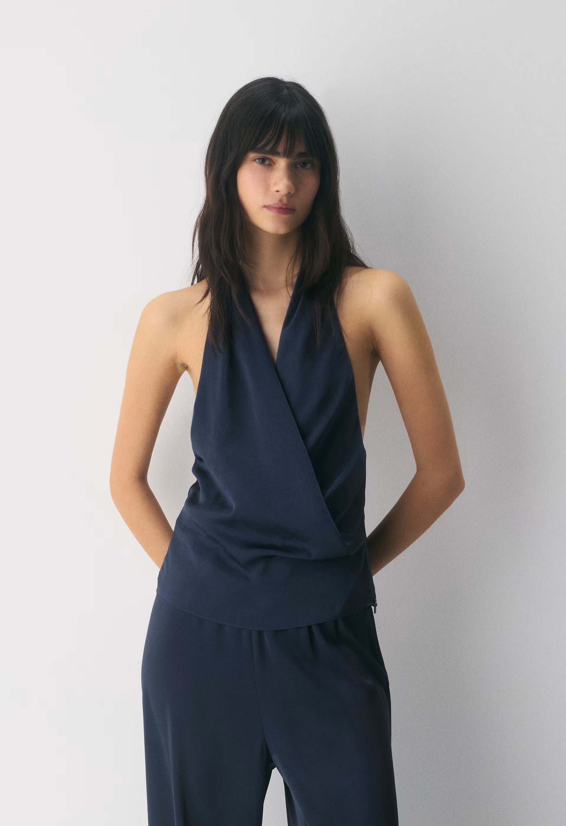 Martini Satin Halter Top - ADMIRAL