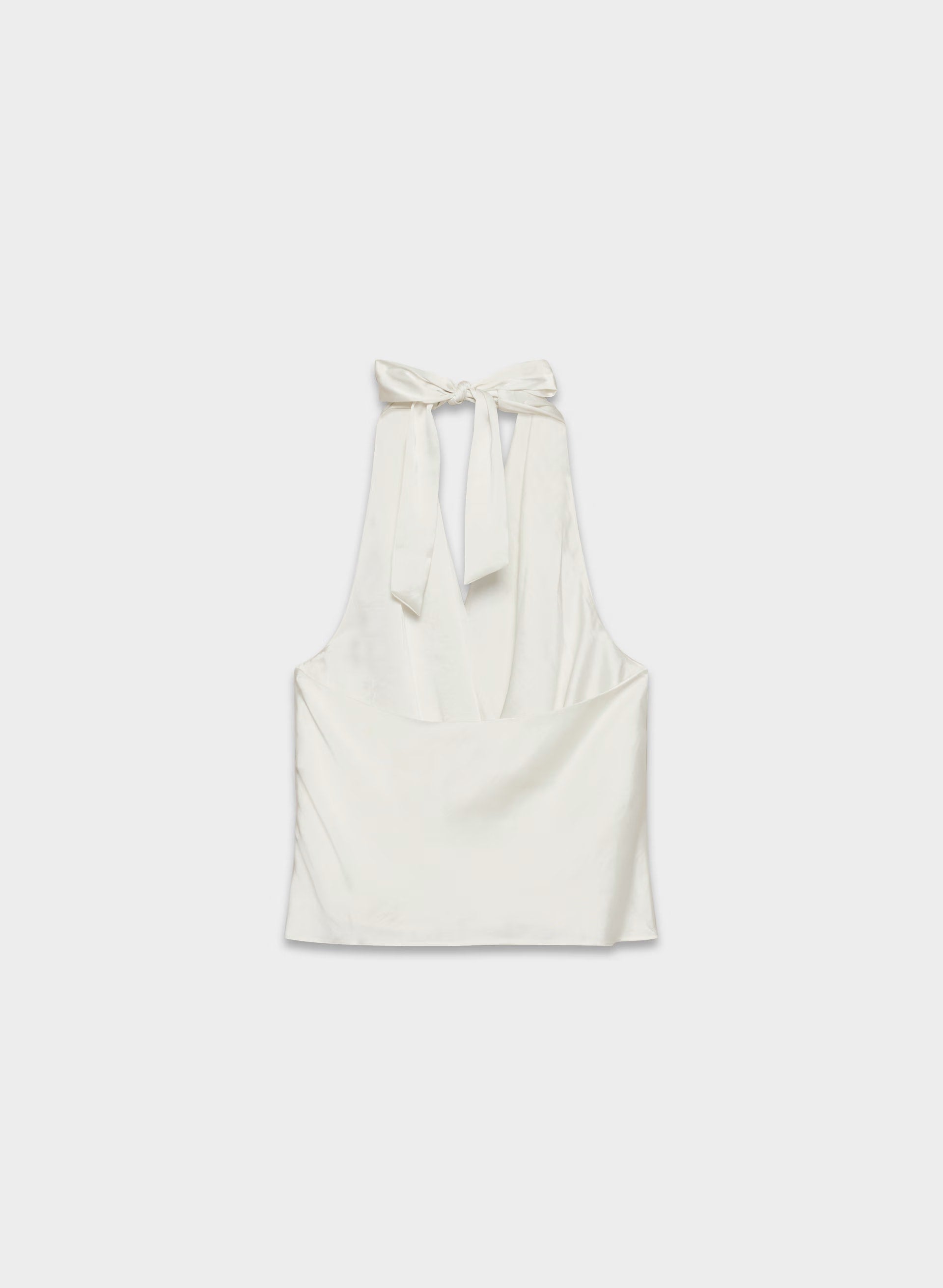 Martini Satin Halter Top - LIGHT BIRCH