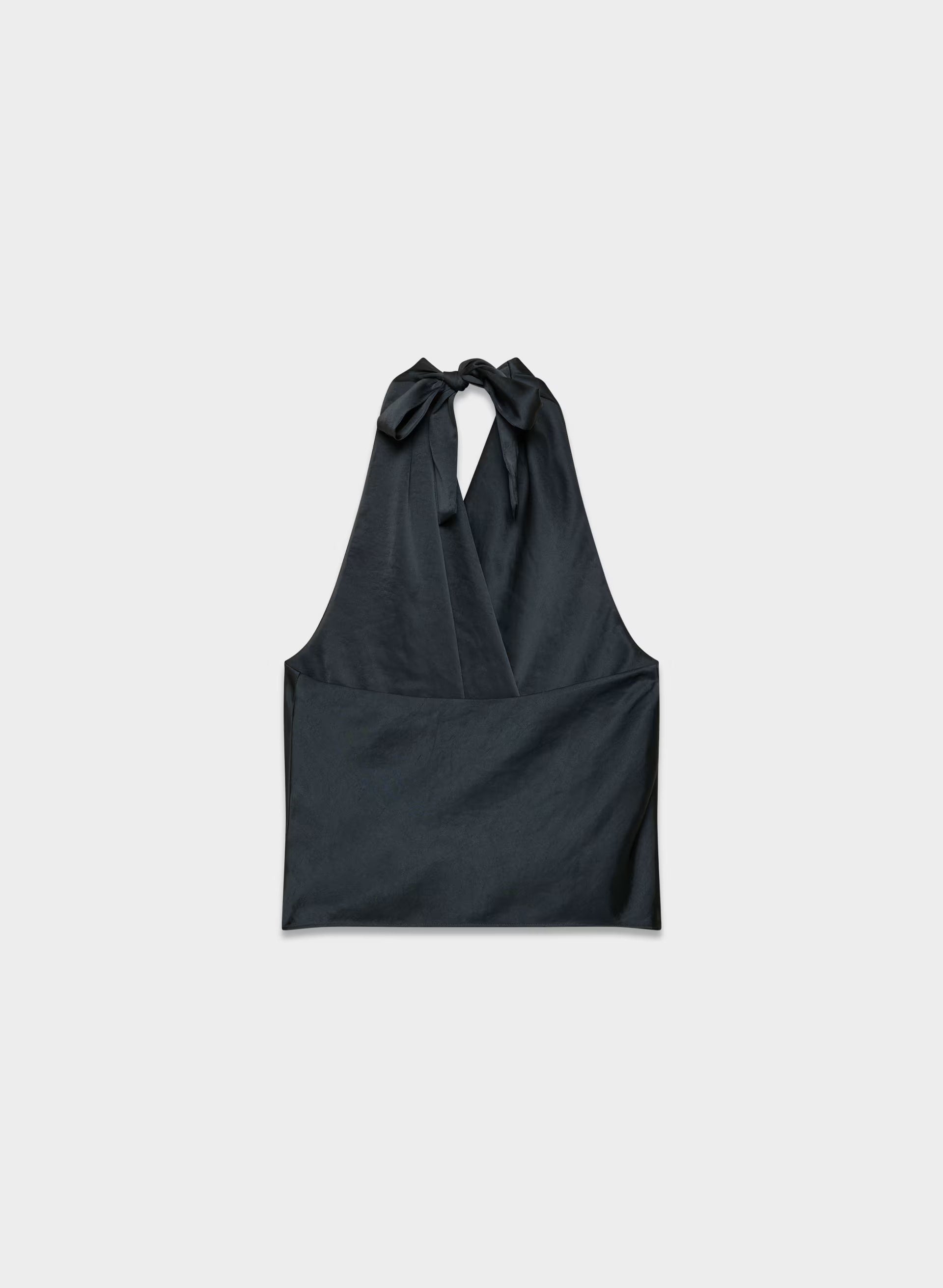 Martini Satin Halter Top - DARK NIGHT NAVY