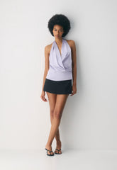 Martini Satin Halter Top - WILDFLOWER LILAC
