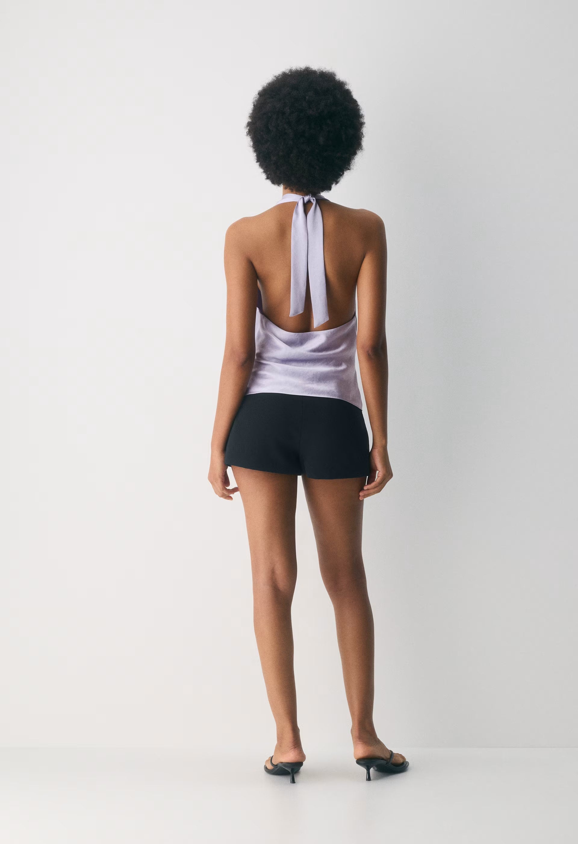 Martini Satin Halter Top - WILDFLOWER LILAC