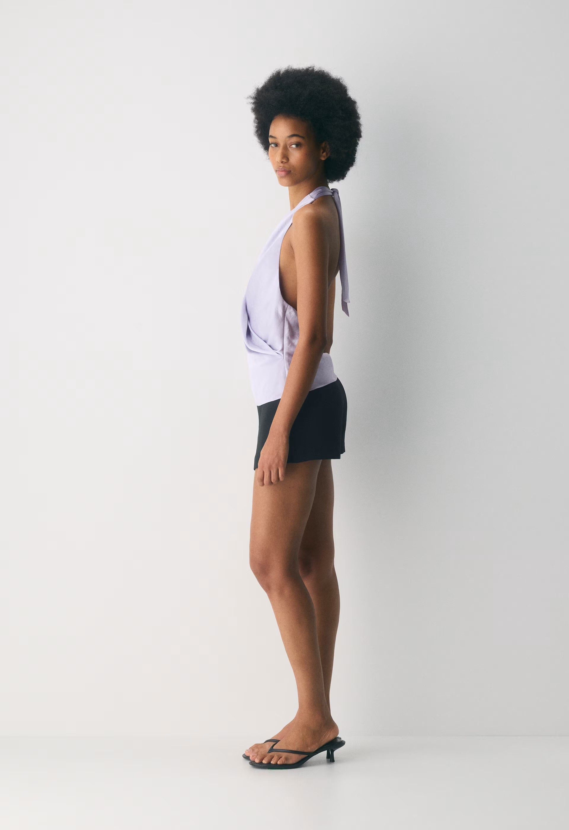 Martini Satin Halter Top - WILDFLOWER LILAC