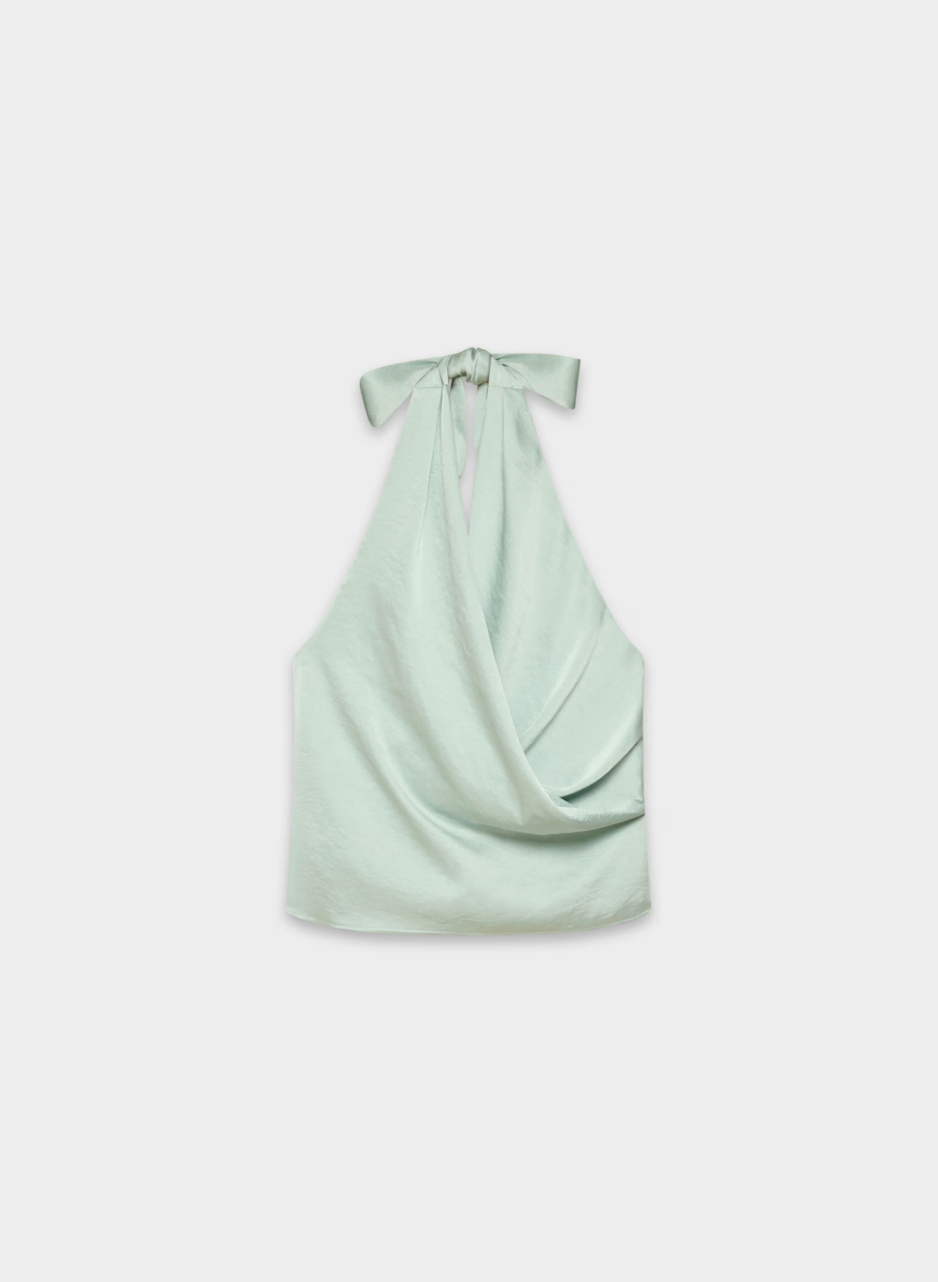Martini Satin Halter Top - AGAVE GREEN