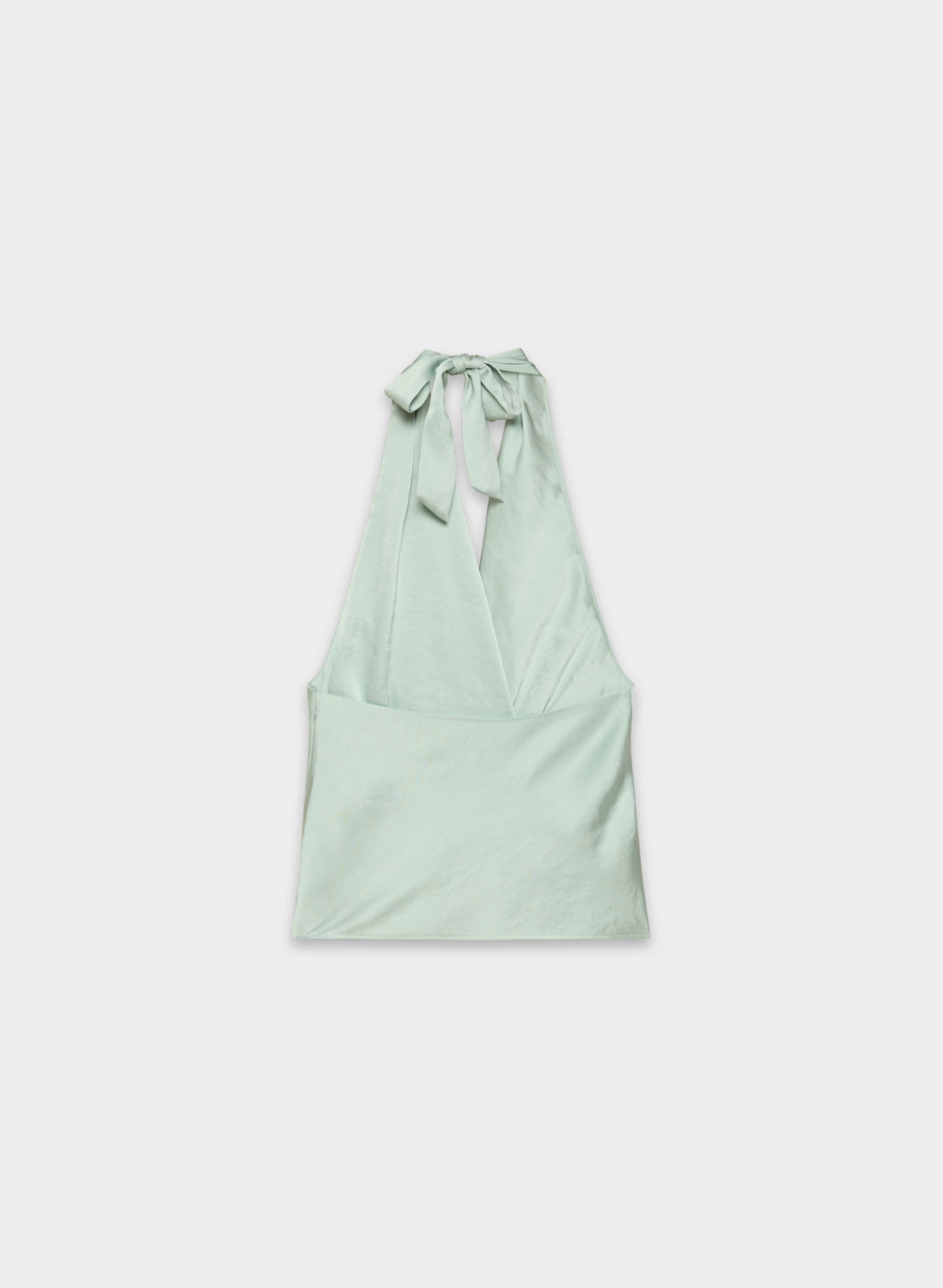 Martini Satin Halter Top - AGAVE GREEN