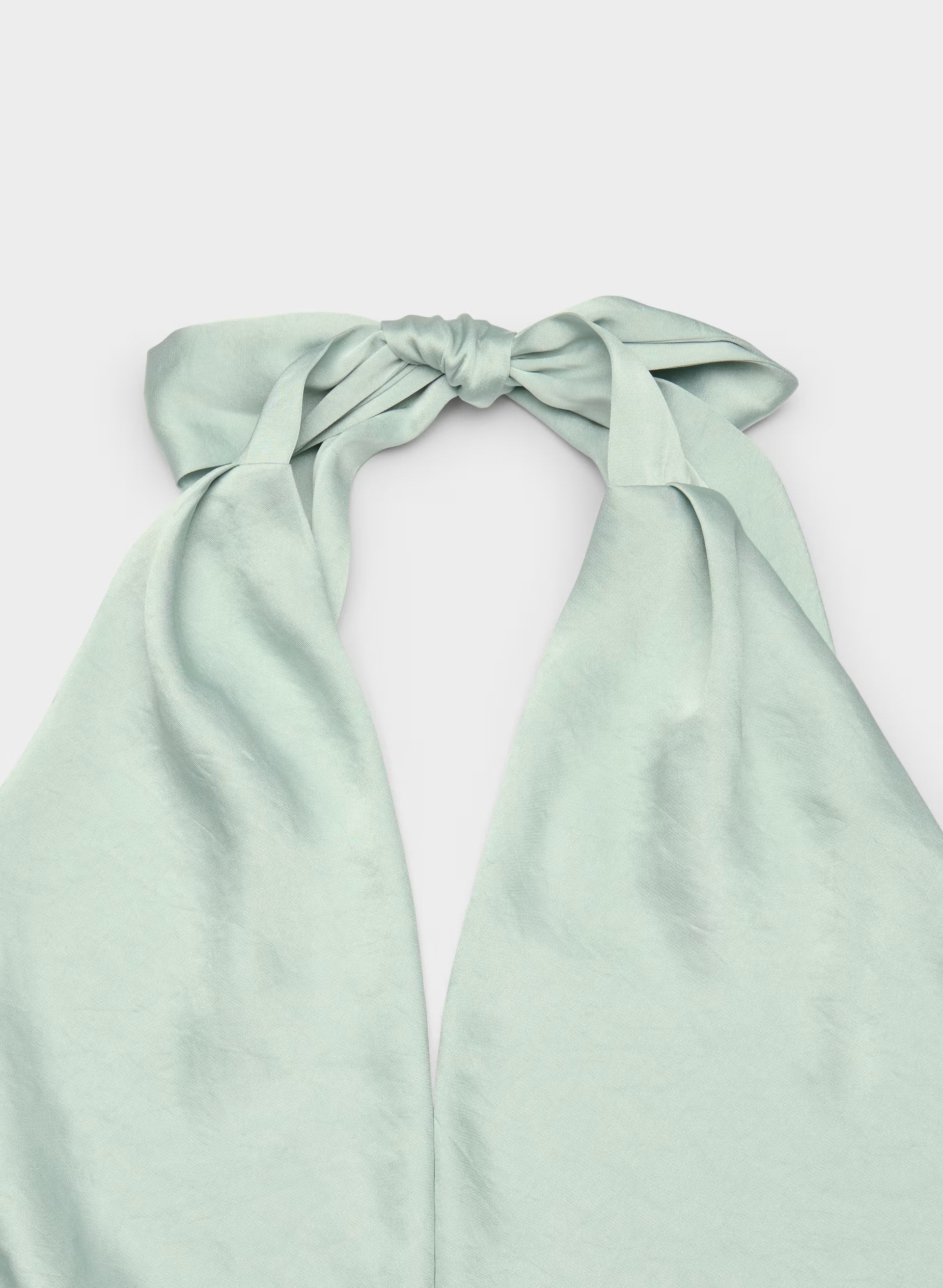 Martini Satin Halter Top - AGAVE GREEN