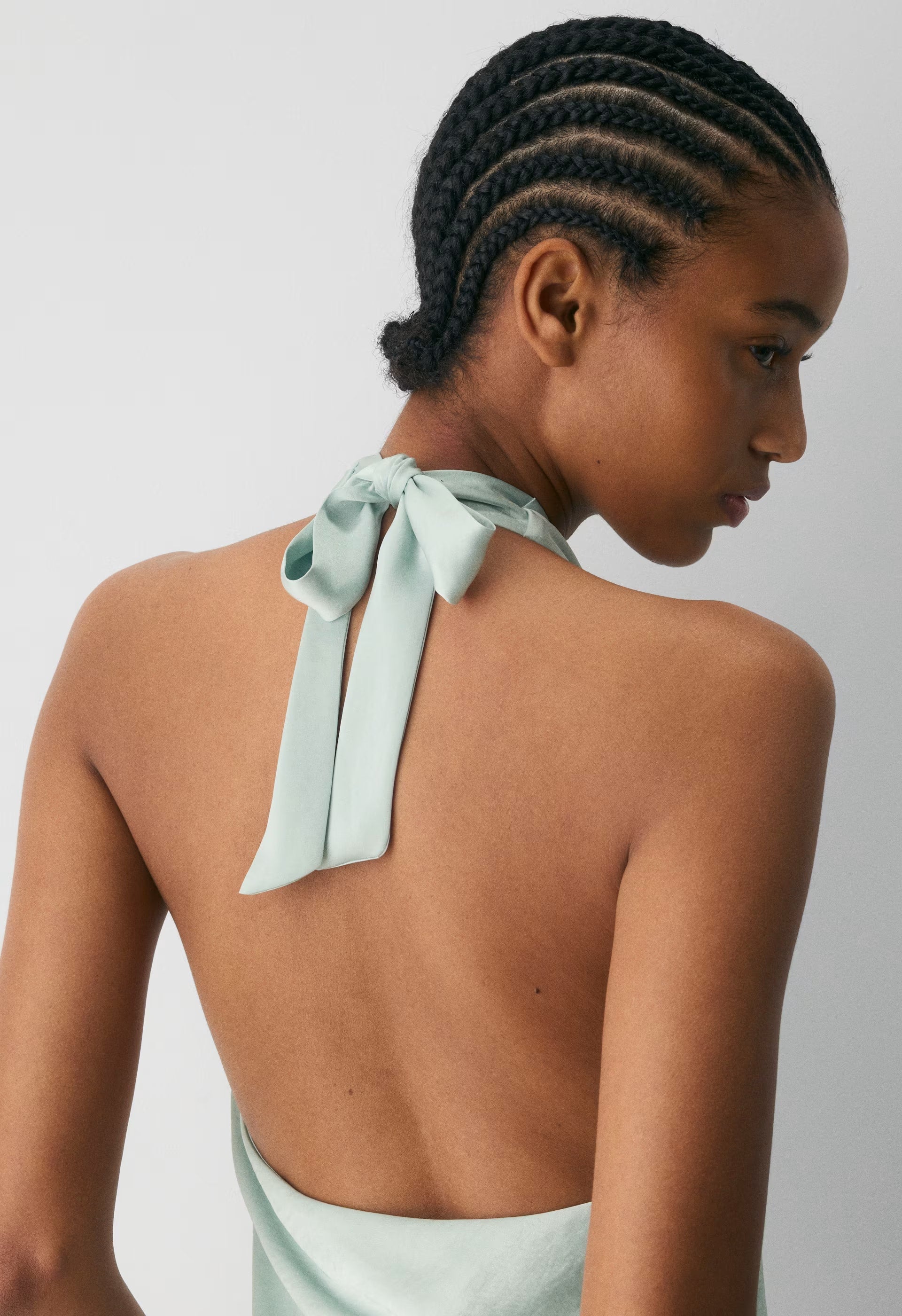 Martini Satin Halter Top - AGAVE GREEN