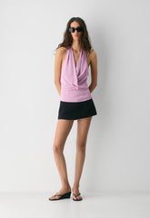 Martini Satin Halter Top - SWEET PEA PURPLE