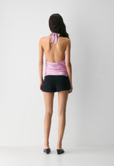 Martini Satin Halter Top - SWEET PEA PURPLE