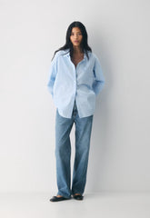 Reminisce Relaxed Poplin Shirt - MTCHLL STRP CF B/B WH