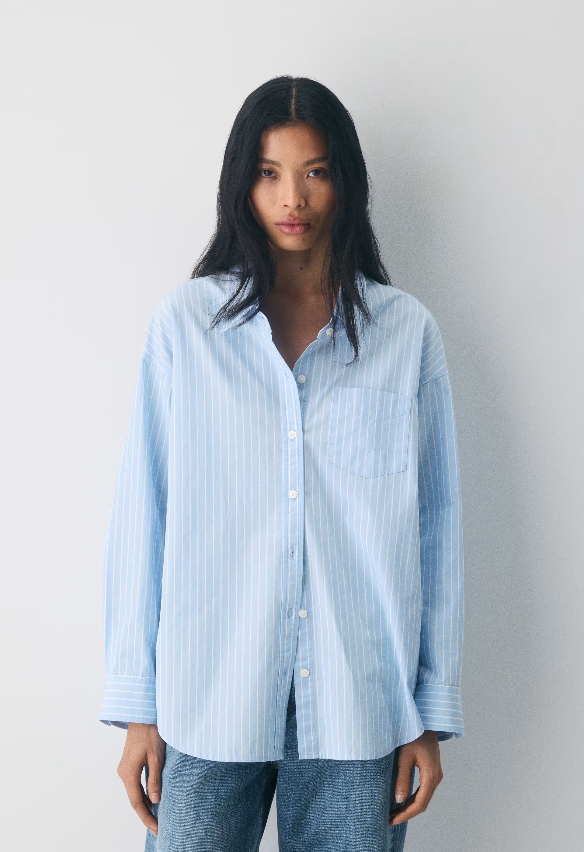 Reminisce Relaxed Poplin Shirt - MTCHLL STRP CF B/B WH