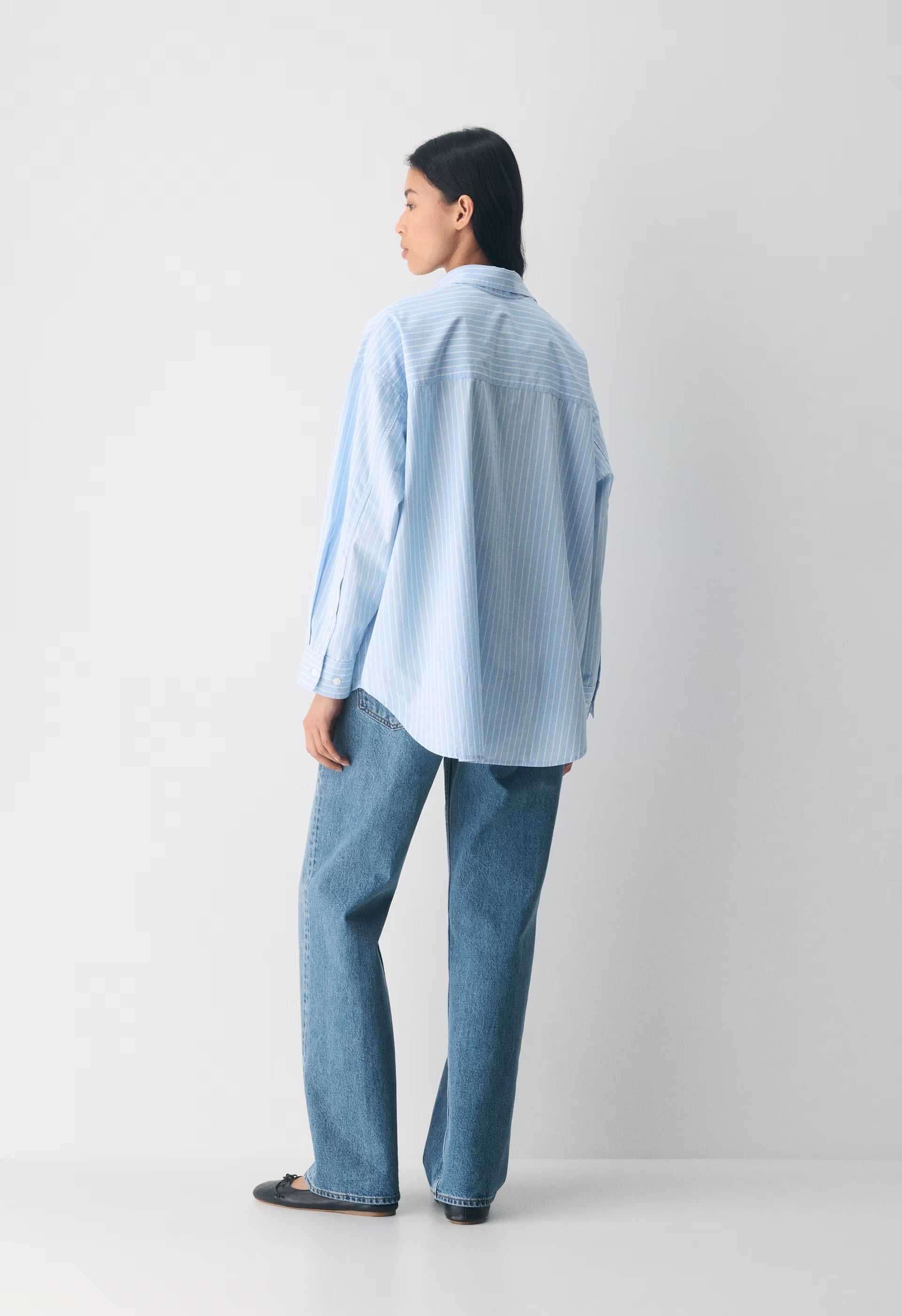 Reminisce Relaxed Poplin Shirt - MTCHLL STRP CF B/B WH
