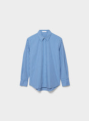 New Essential Relaxed Poplin Shirt - MTLND STRP FR BLU/WHT