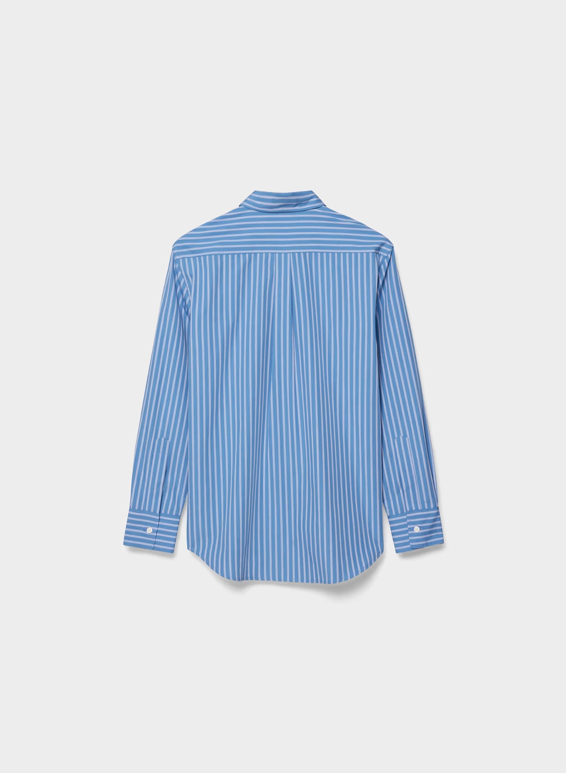 New Essential Relaxed Poplin Shirt - MTLND STRP FR BLU/WHT