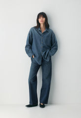 Denim Forum The '80s Comfy Denim Shirt - BE ABOUT DARK BLEU