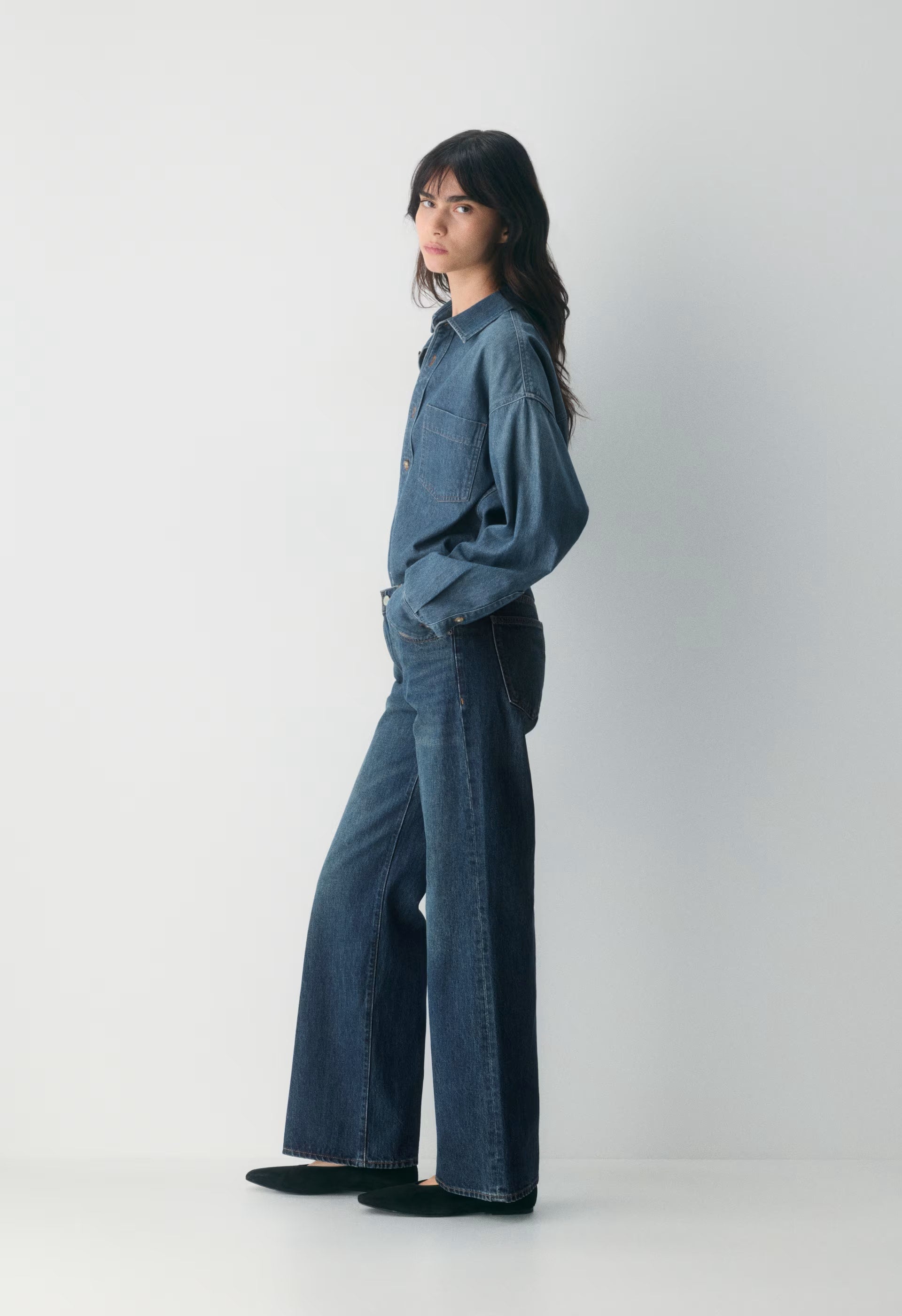 Denim Forum The '80s Comfy Denim Shirt - BE ABOUT DARK BLEU