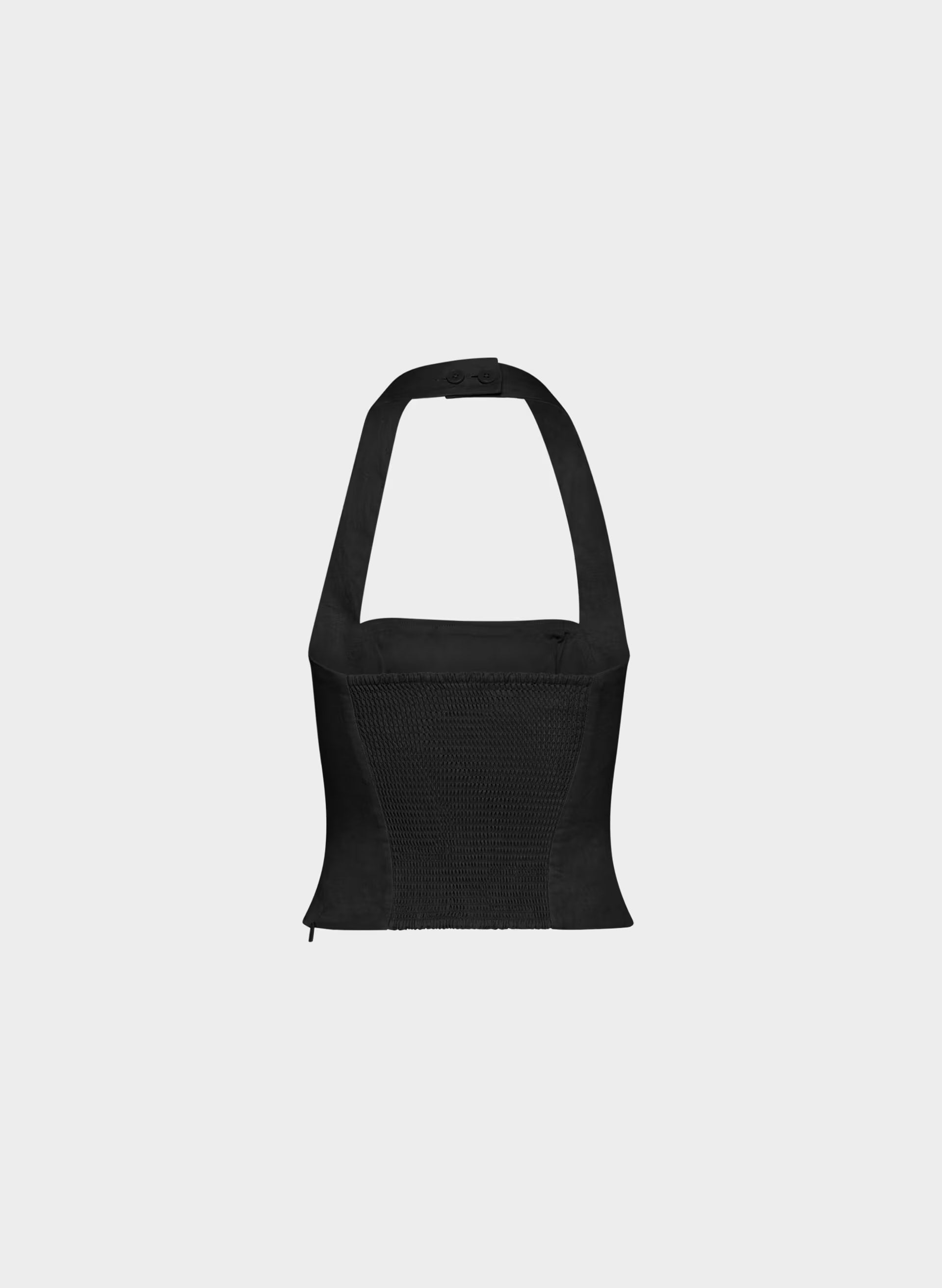 Whisper Linen Halter Top - BLACK