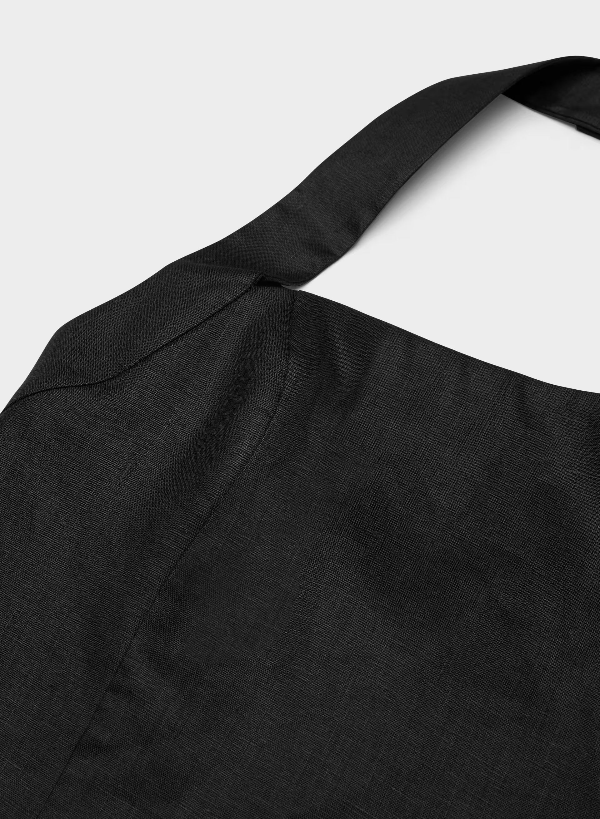 Whisper Linen Halter Top - BLACK