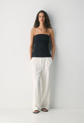 Element Linen Tube Top - BLACK