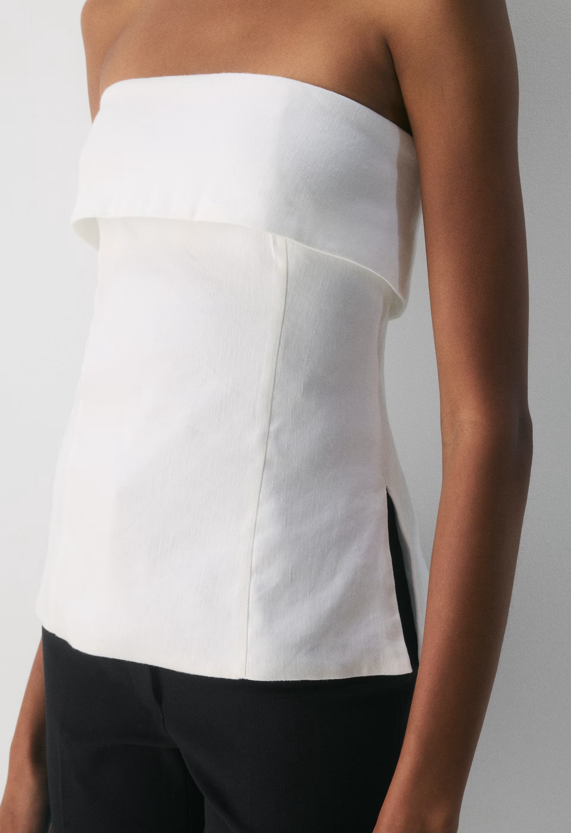 Element Linen Tube Top - WHITE