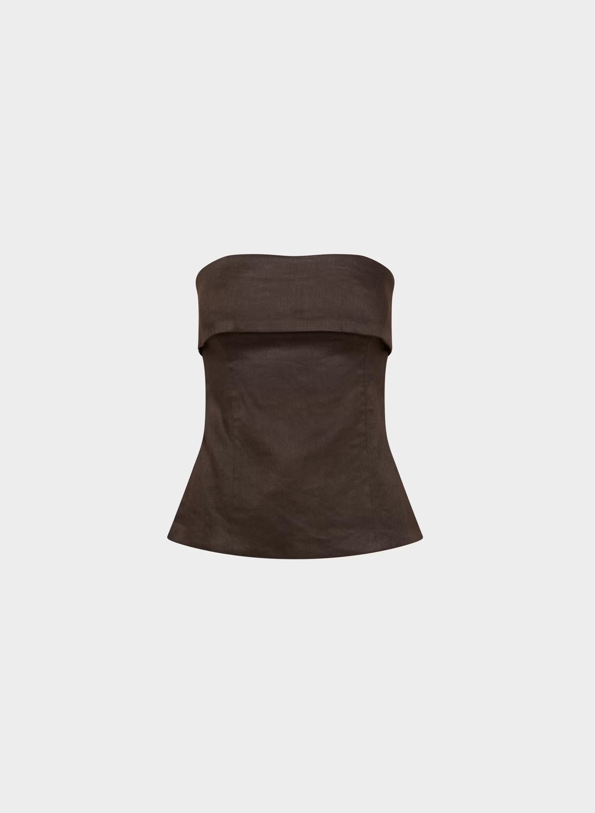 Element Linen Tube Top - RICH MOCHA BROWN