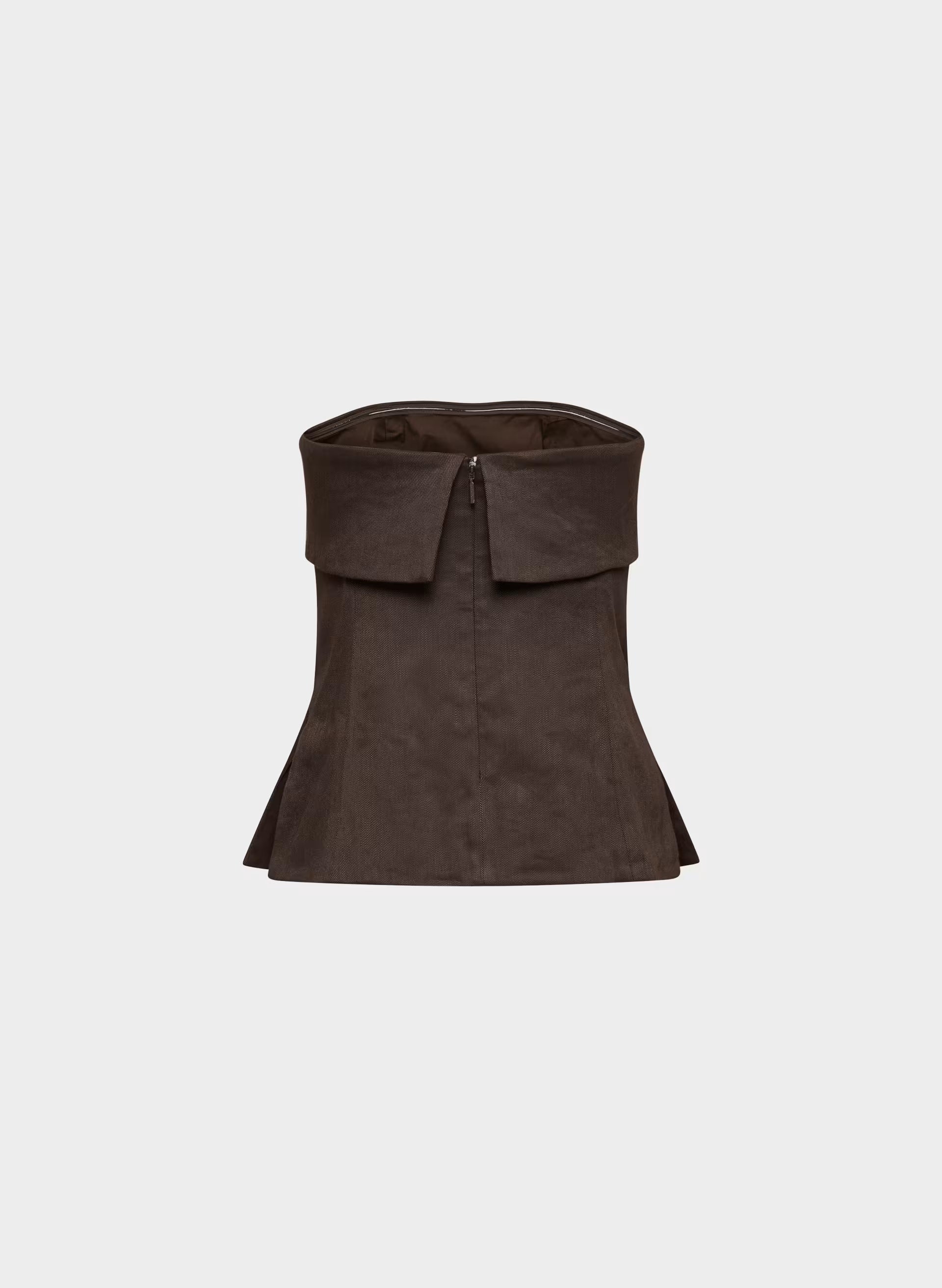 Element Linen Tube Top - RICH MOCHA BROWN
