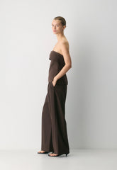 Element Linen Tube Top - RICH MOCHA BROWN