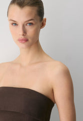 Element Linen Tube Top - RICH MOCHA BROWN