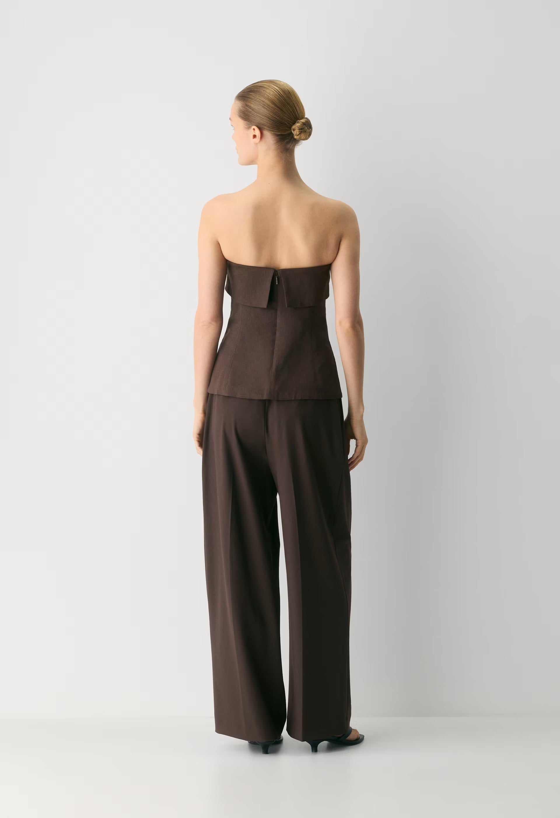 Element Linen Tube Top - RICH MOCHA BROWN