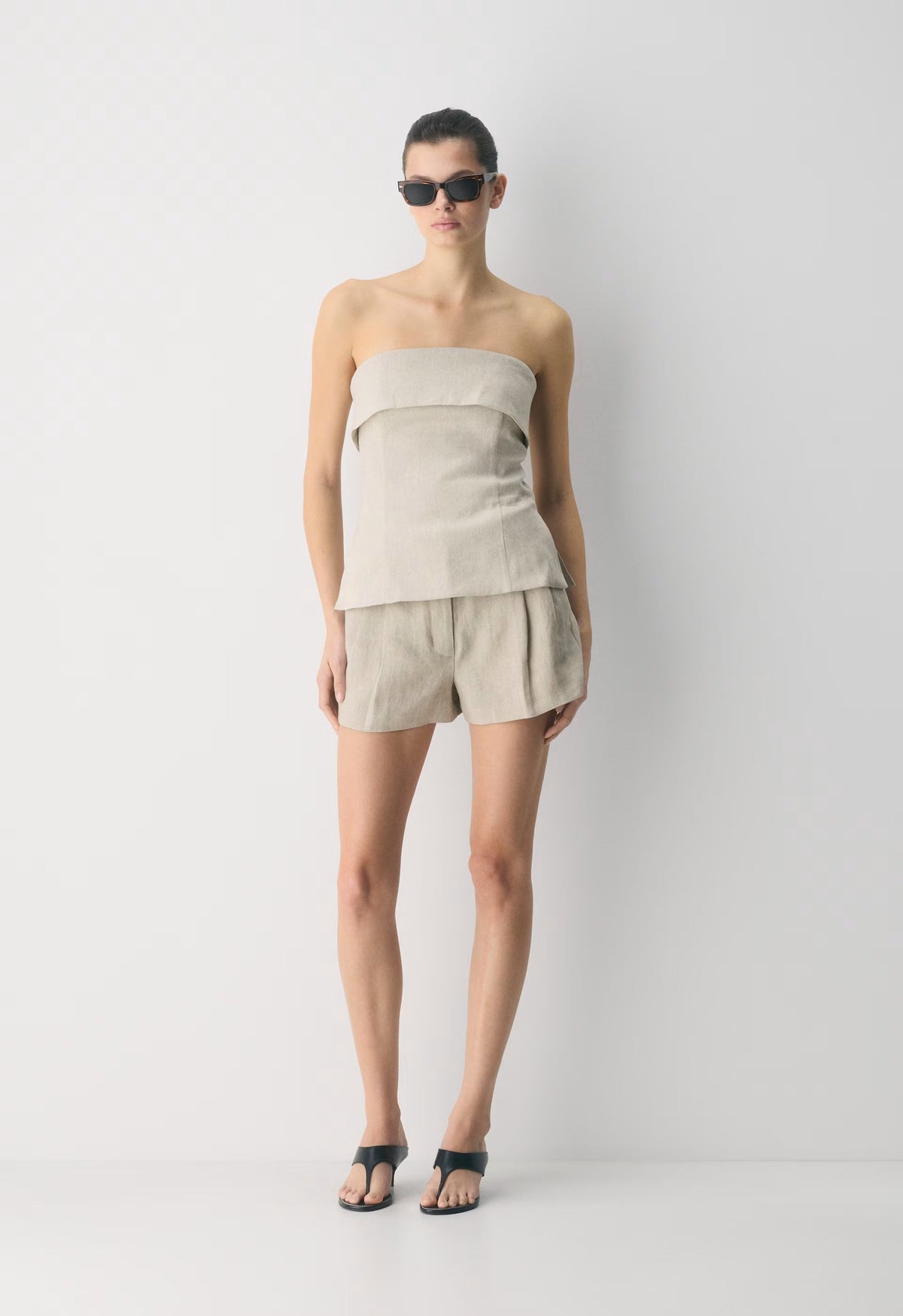Element Linen Tube Top - UNDYED DARK ECRU