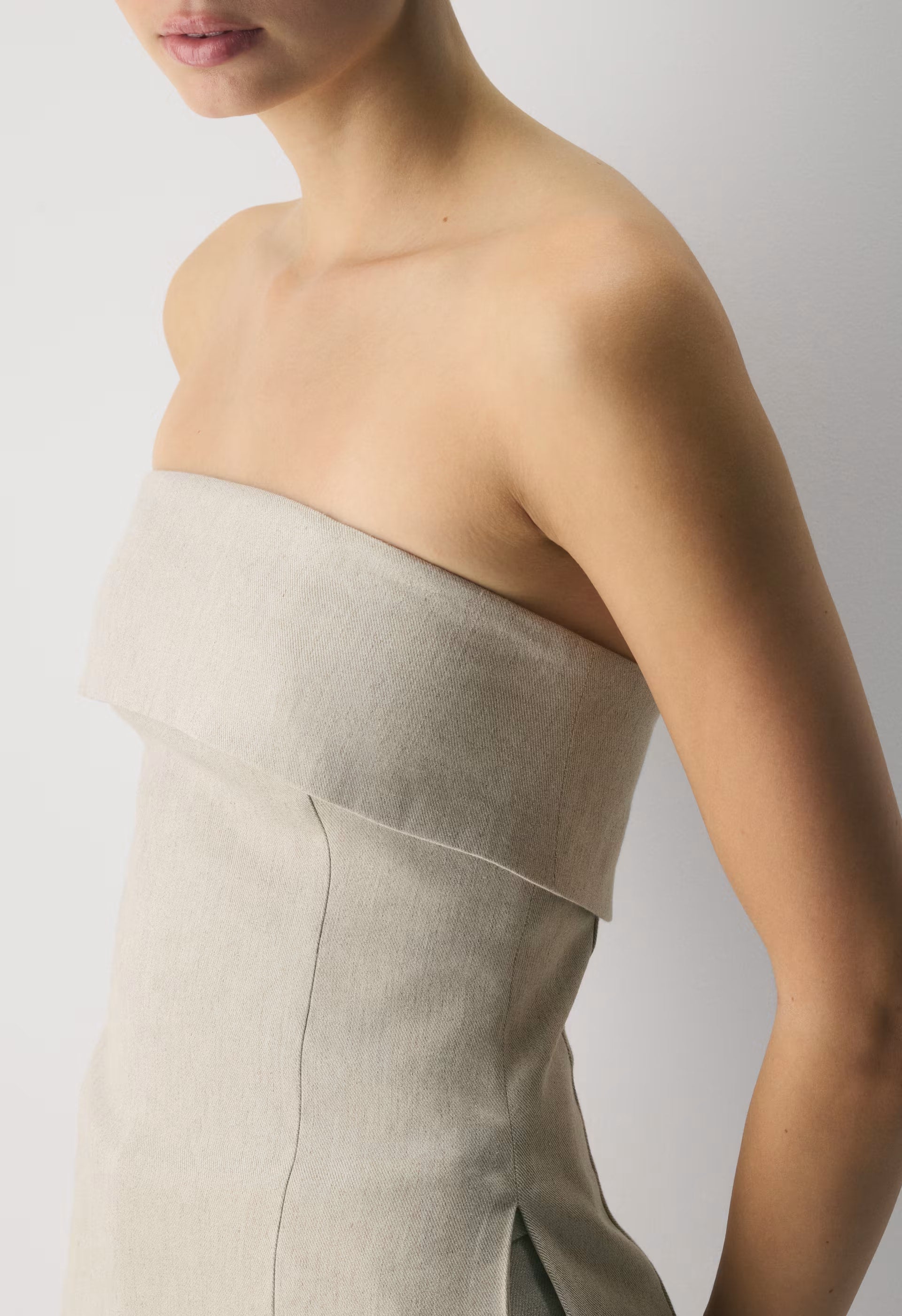 Element Linen Tube Top - UNDYED DARK ECRU
