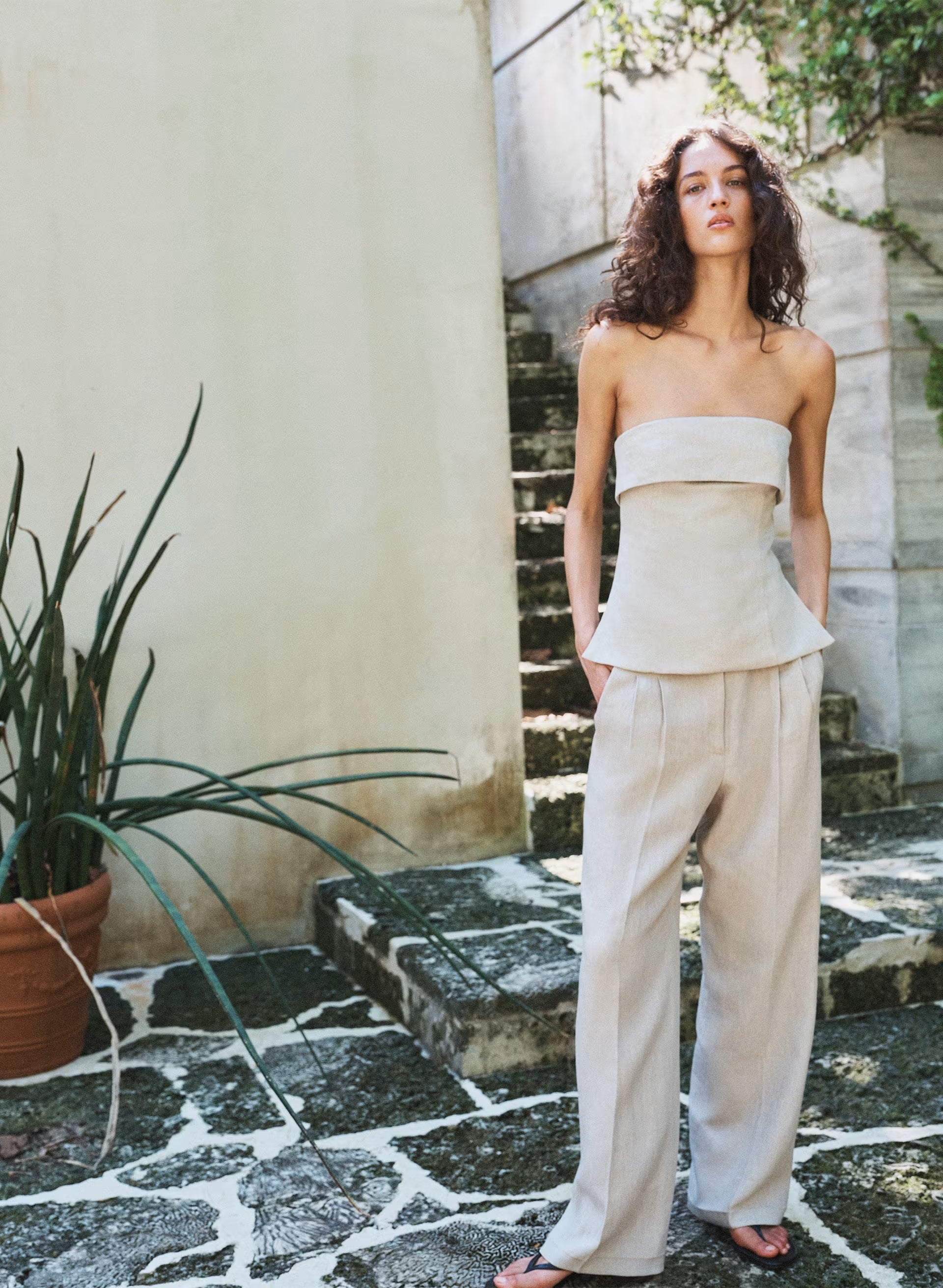 Element Linen Tube Top - UNDYED DARK ECRU
