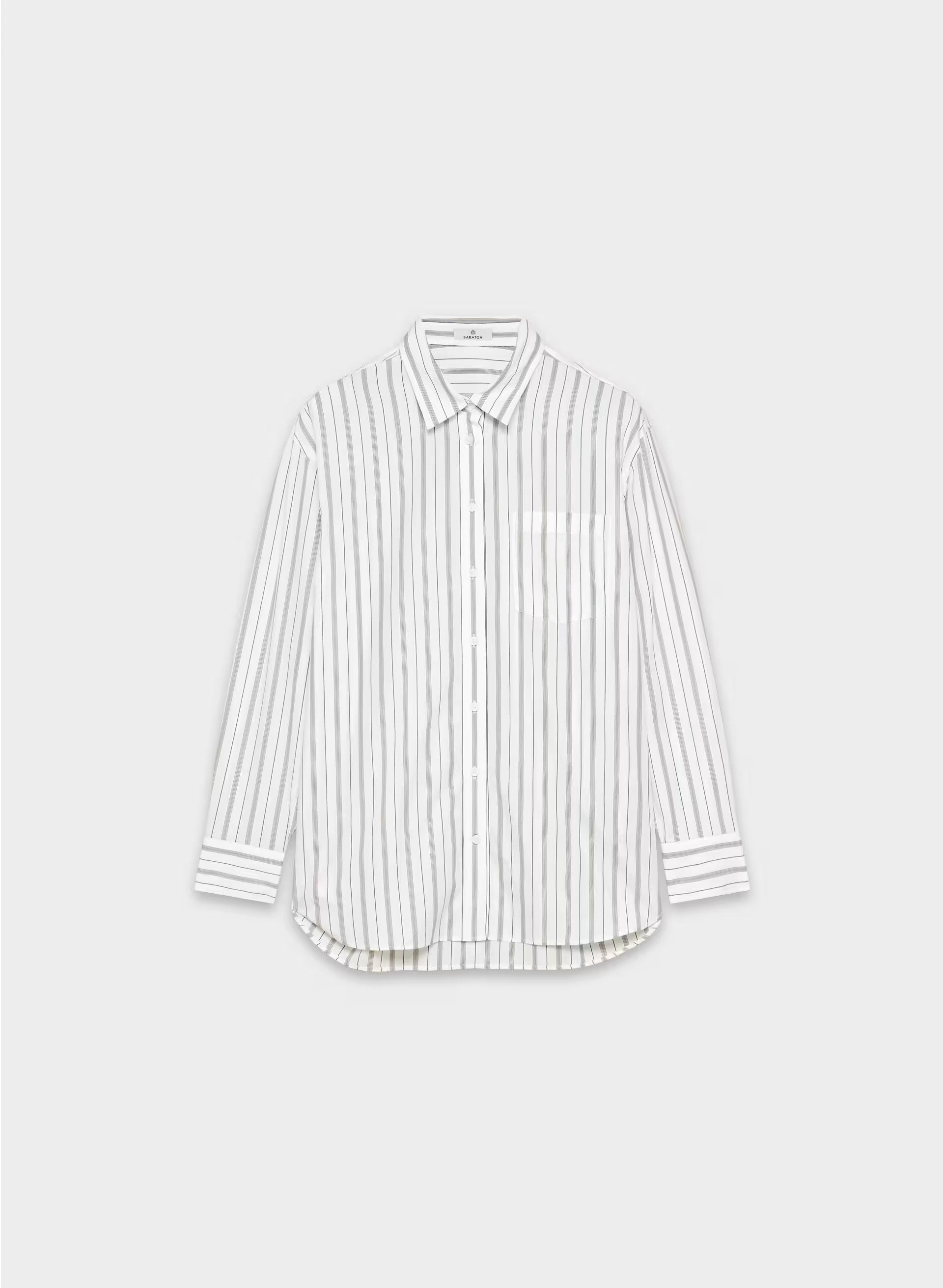 Outro Oversized Poplin Shirt - JOELY STRP BT WT/CL BR
