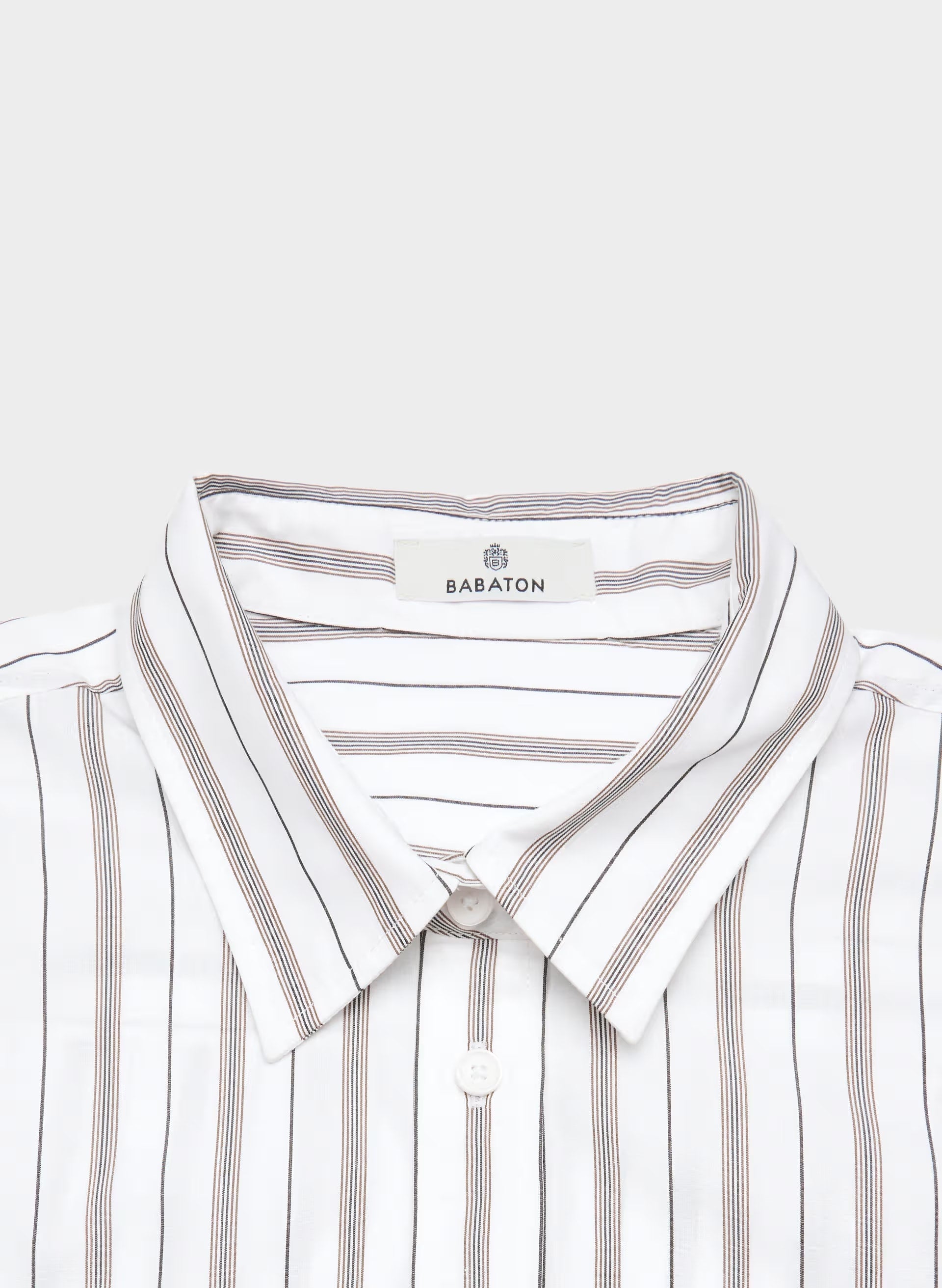 Outro Oversized Poplin Shirt - JOELY STRP BT WT/CL BR