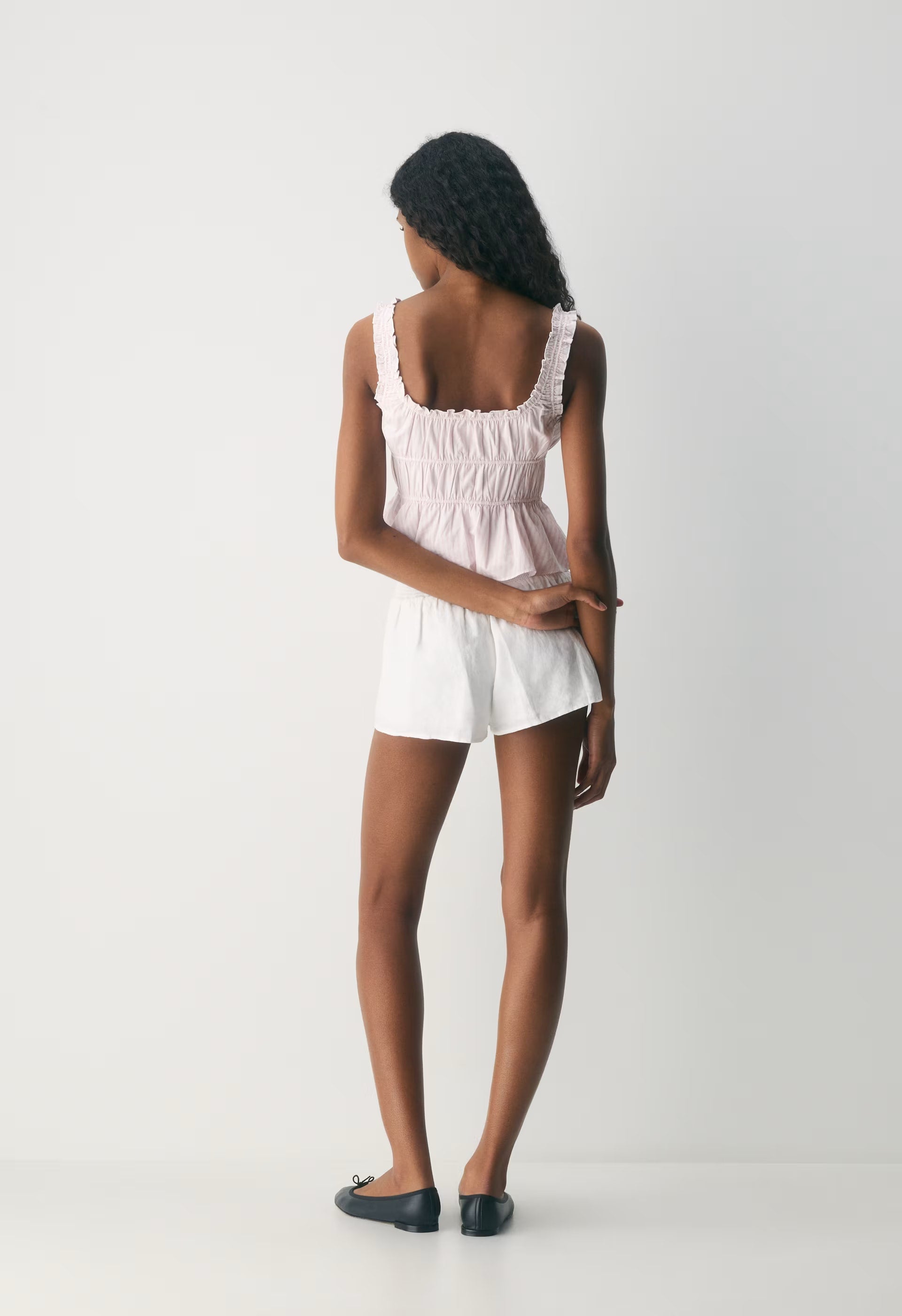 Helena Poplin Top - AMS STRP BT WT/MLSK PK