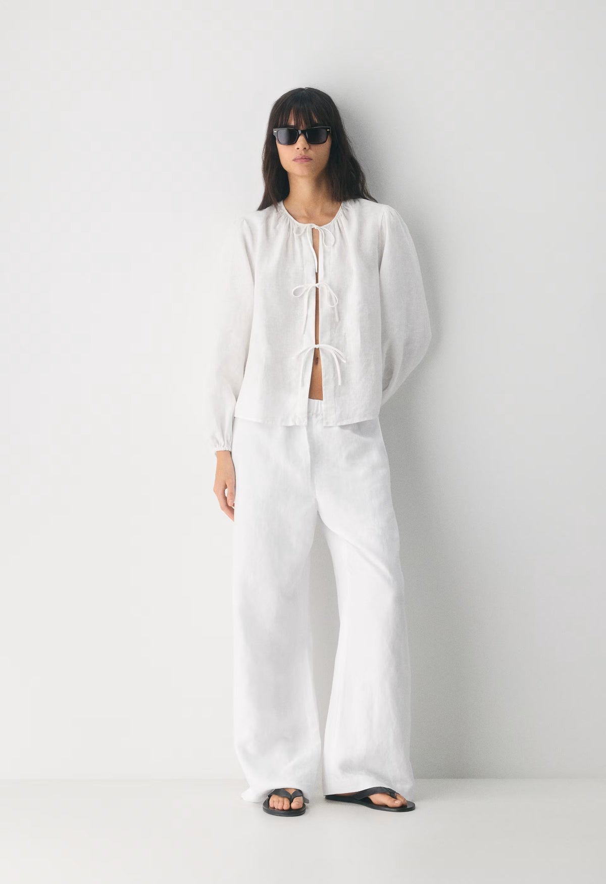 Tybee Linen Blouse - WHITE