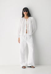 Tybee Linen Blouse - WHITE